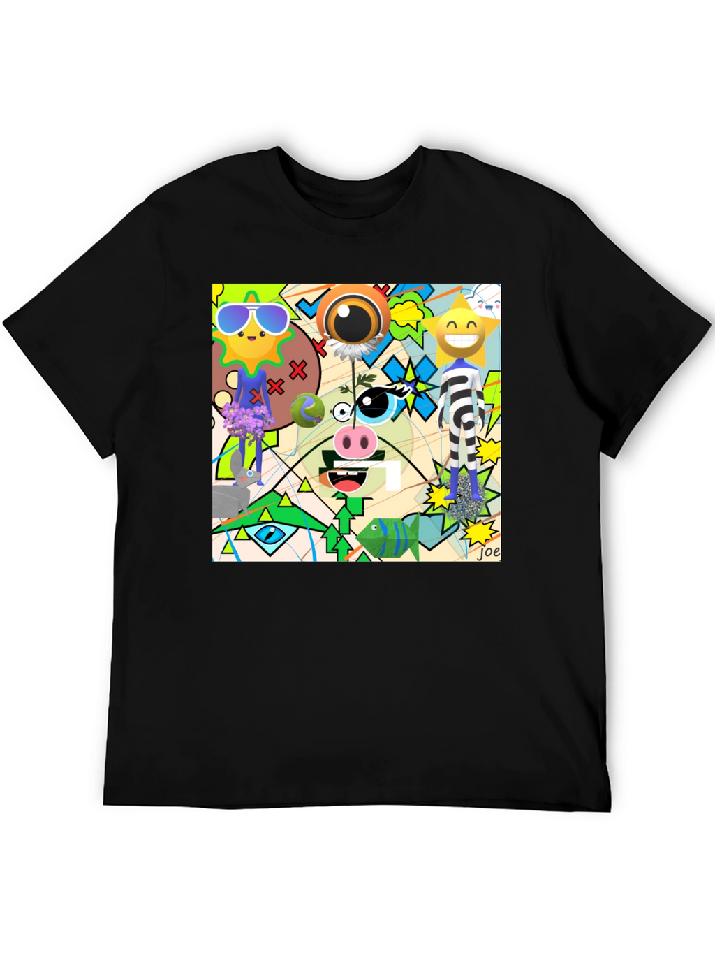Abstract Cartoon Graphic T-Shirt