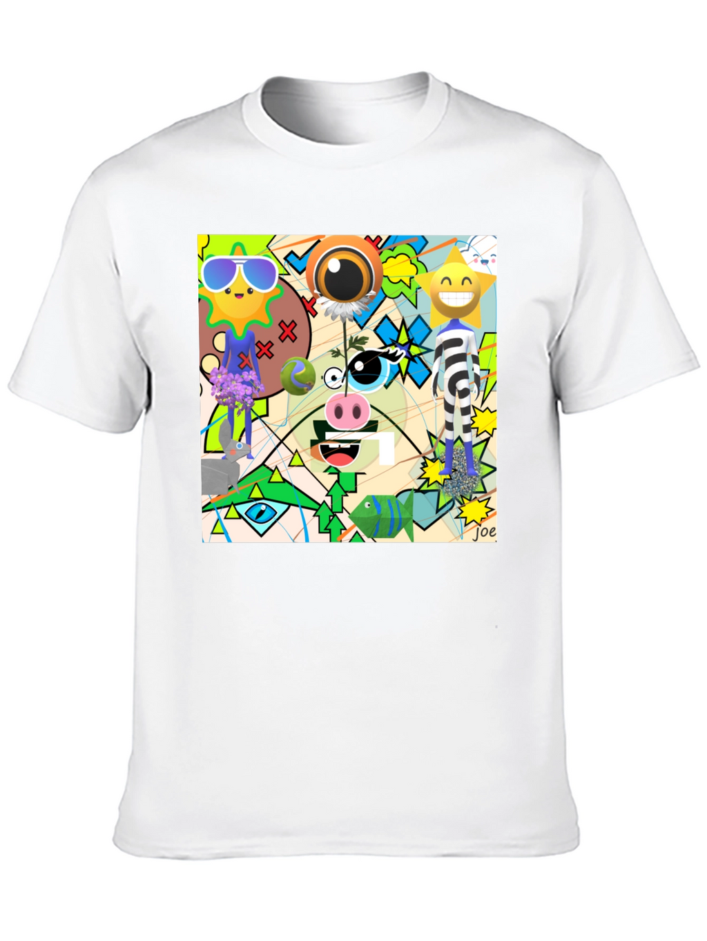 Abstract Cartoon Graphic T-Shirt
