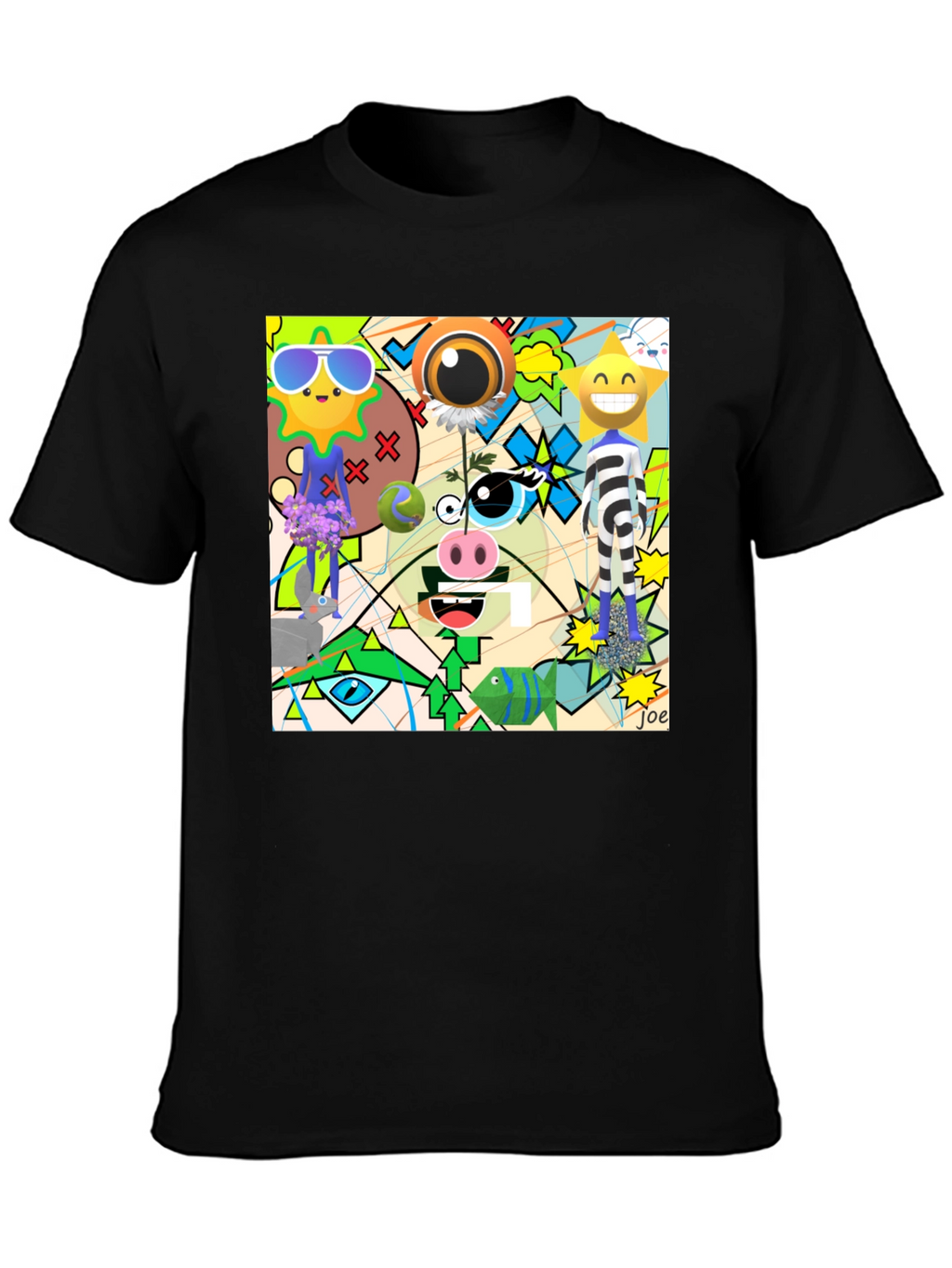 Abstract Cartoon Graphic T-Shirt