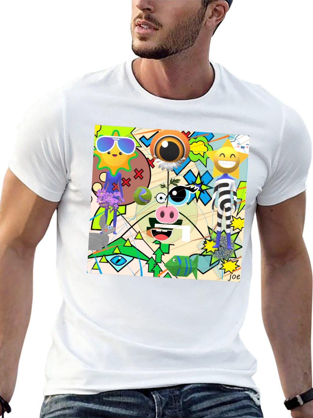 Abstract Cartoon Graphic T-Shirt