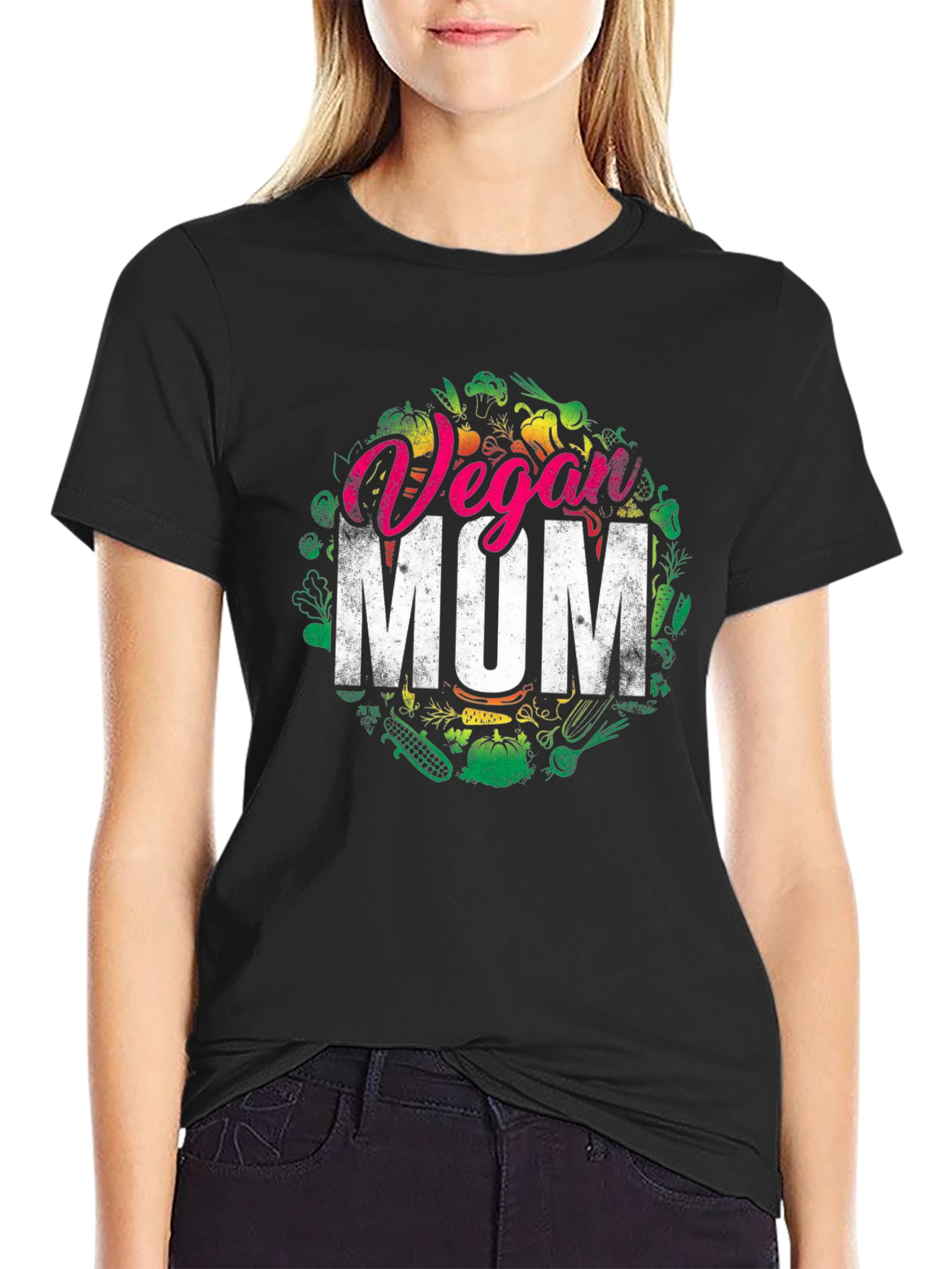 Vegan Mom Graphic Tee - Plant-Based Lifestyle Shirt