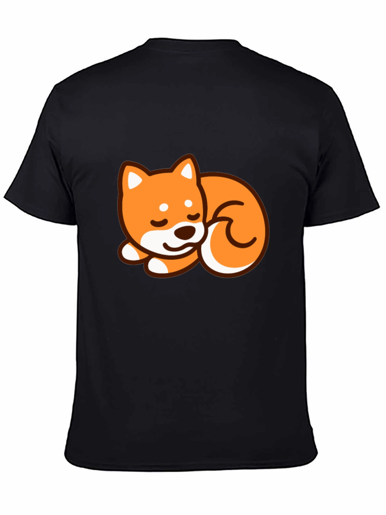 Cute Shiba Inu Dog Graphic T-Shirt - Black