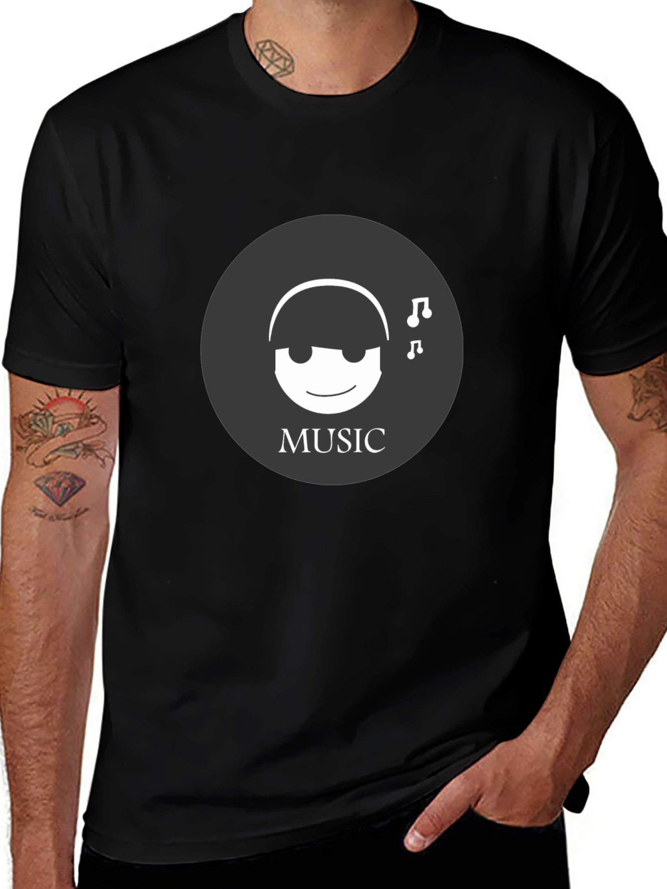 Music Lover Tee - Black Graphic T-Shirt