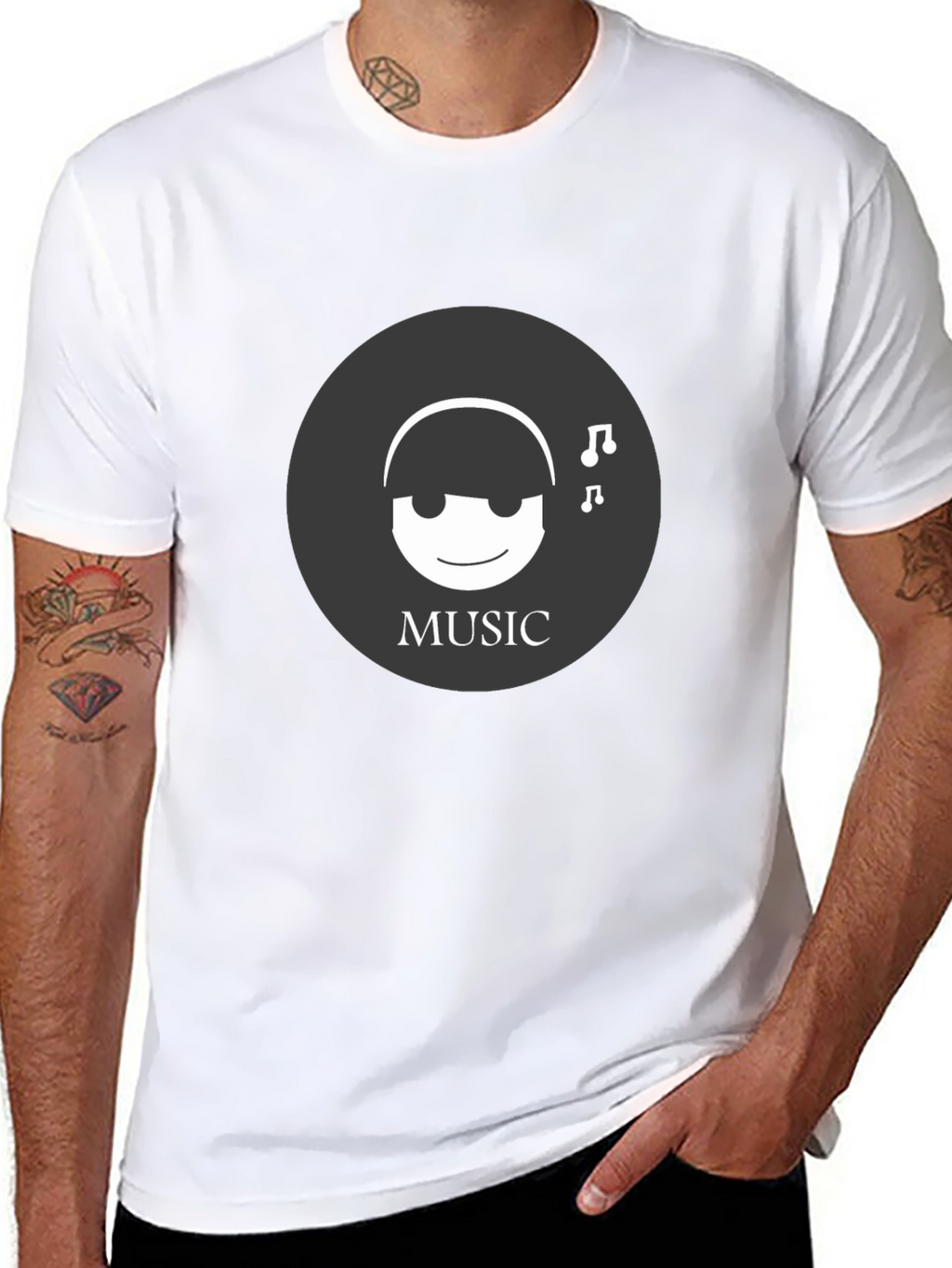 Music Lover Tee - Black Graphic T-Shirt