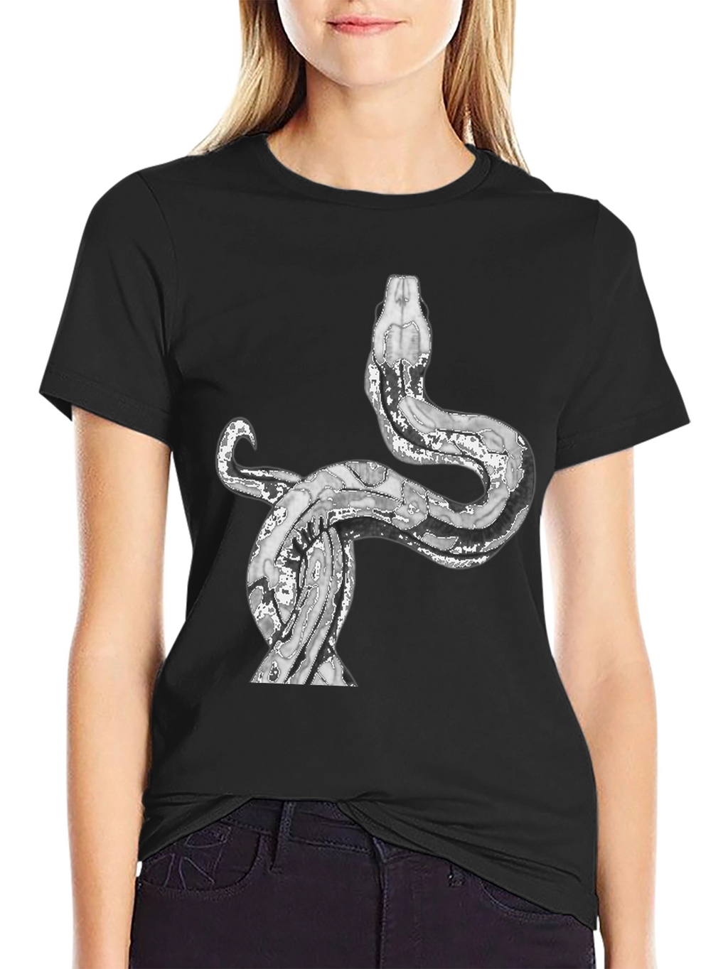 Snake Graphic Tee - Black Cotton Blend