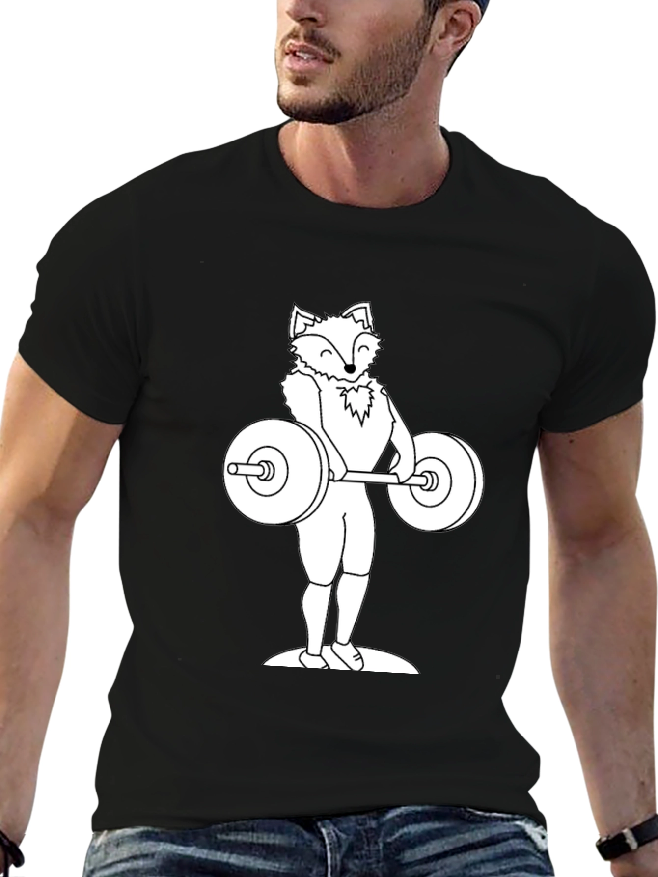 Fox Lifting Weights Graphic Tee - Black T-Shirt