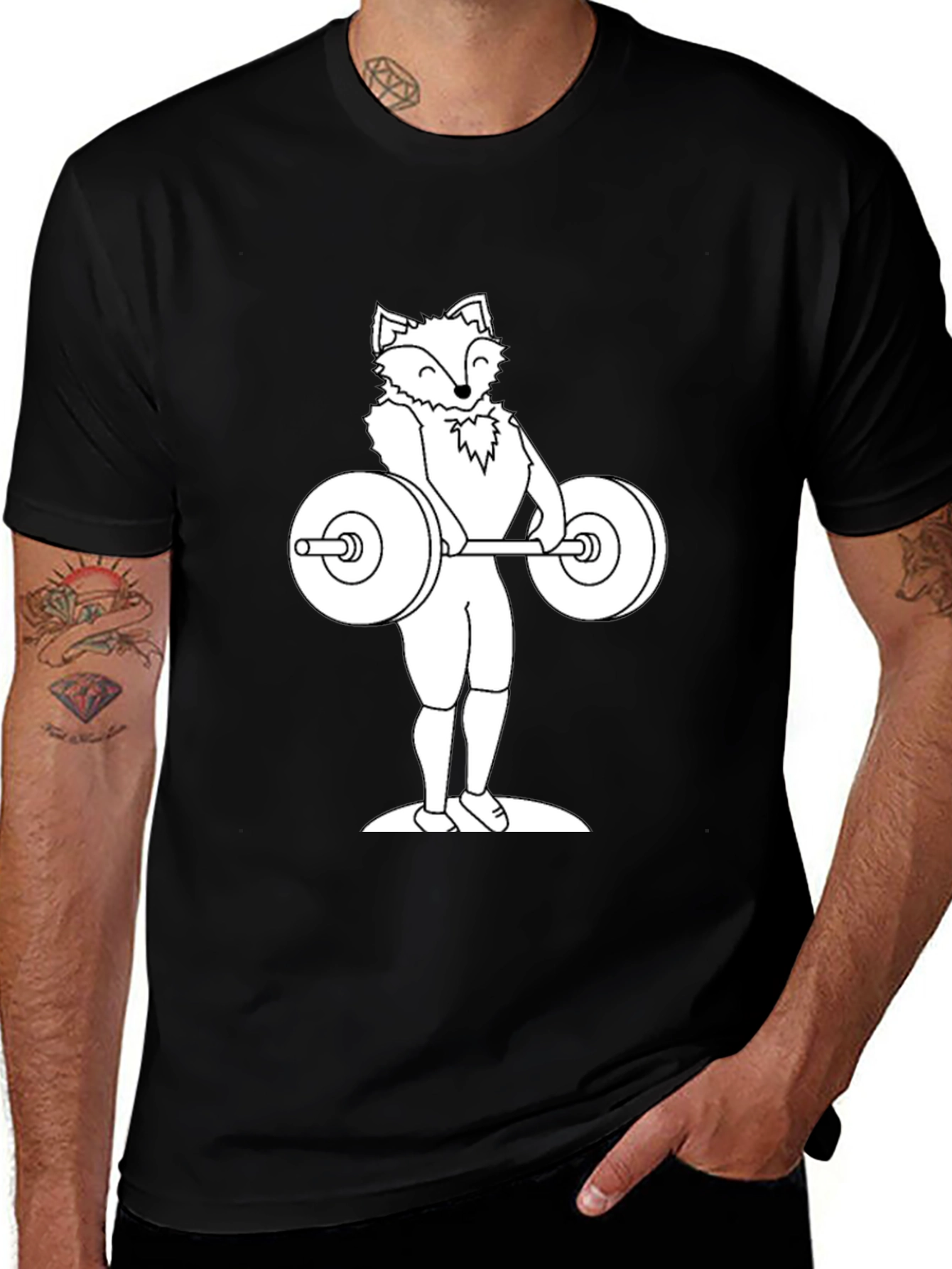 Fox Lifting Weights Graphic Tee - Black T-Shirt