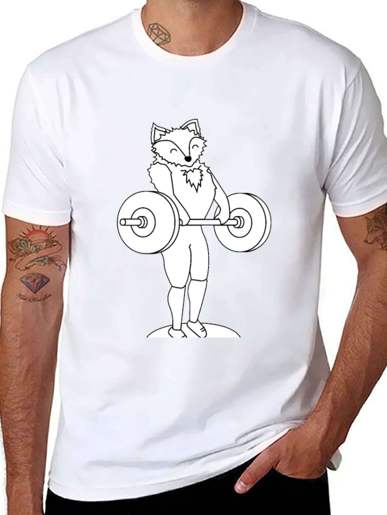 Fox Lifting Weights Graphic Tee - Black T-Shirt