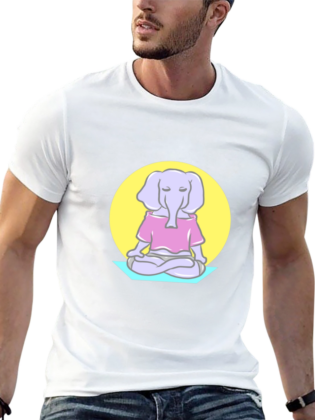 Zen Elephant T-Shirt - Meditating Animal Graphic Tee