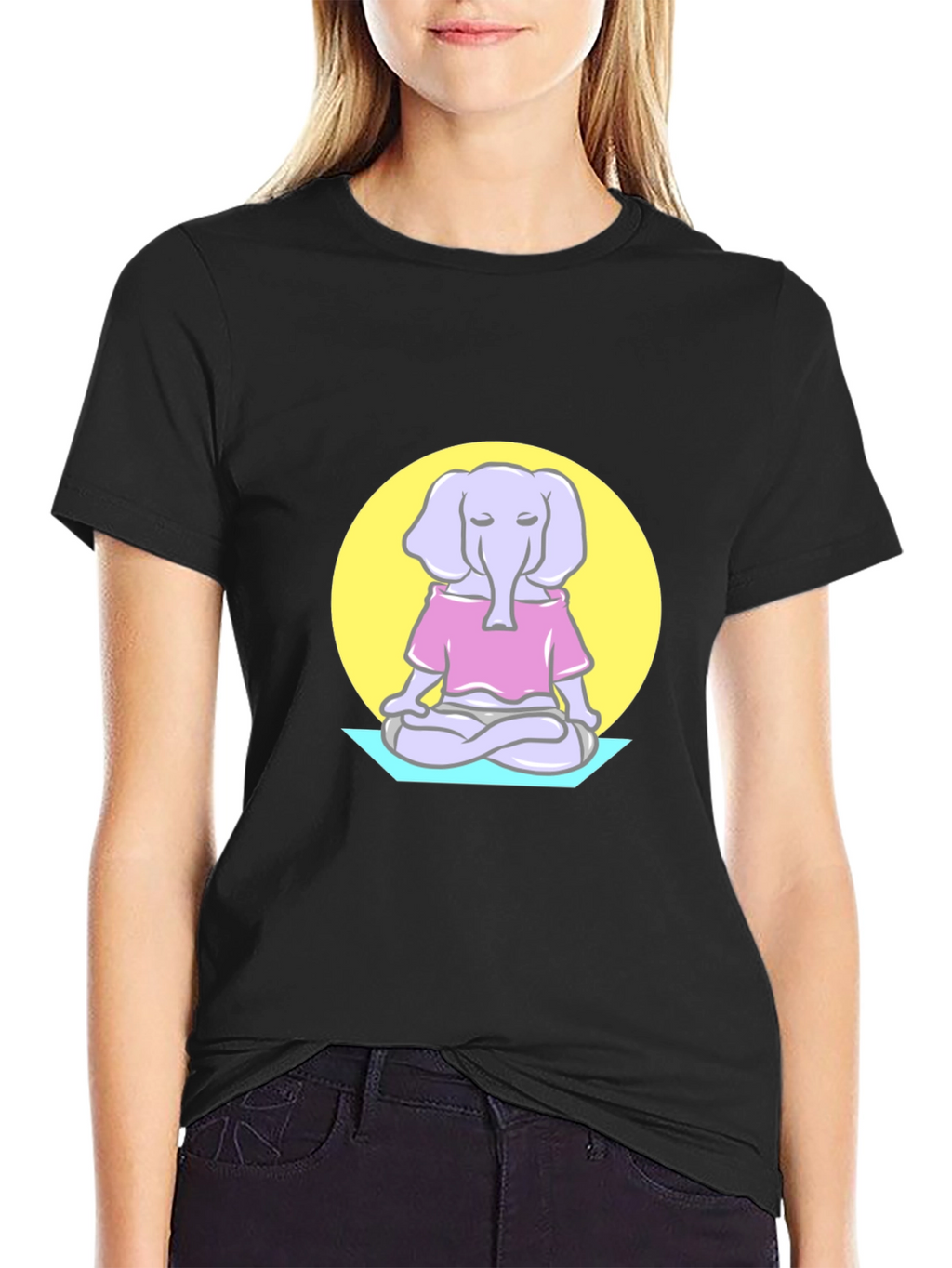 Zen Elephant T-Shirt - Meditating Animal Graphic Tee