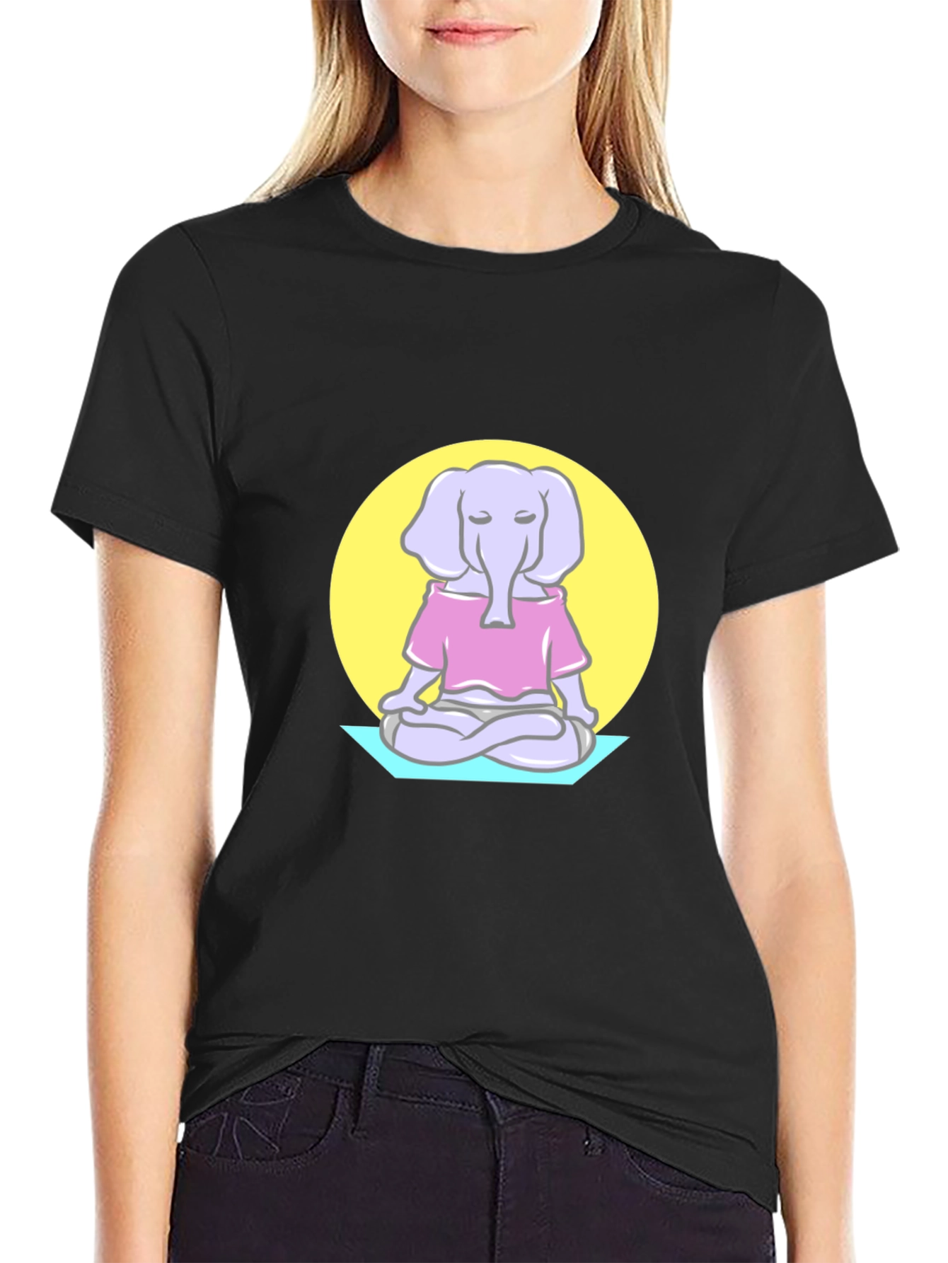 Zen Elephant T-Shirt - Meditating Animal Graphic Tee