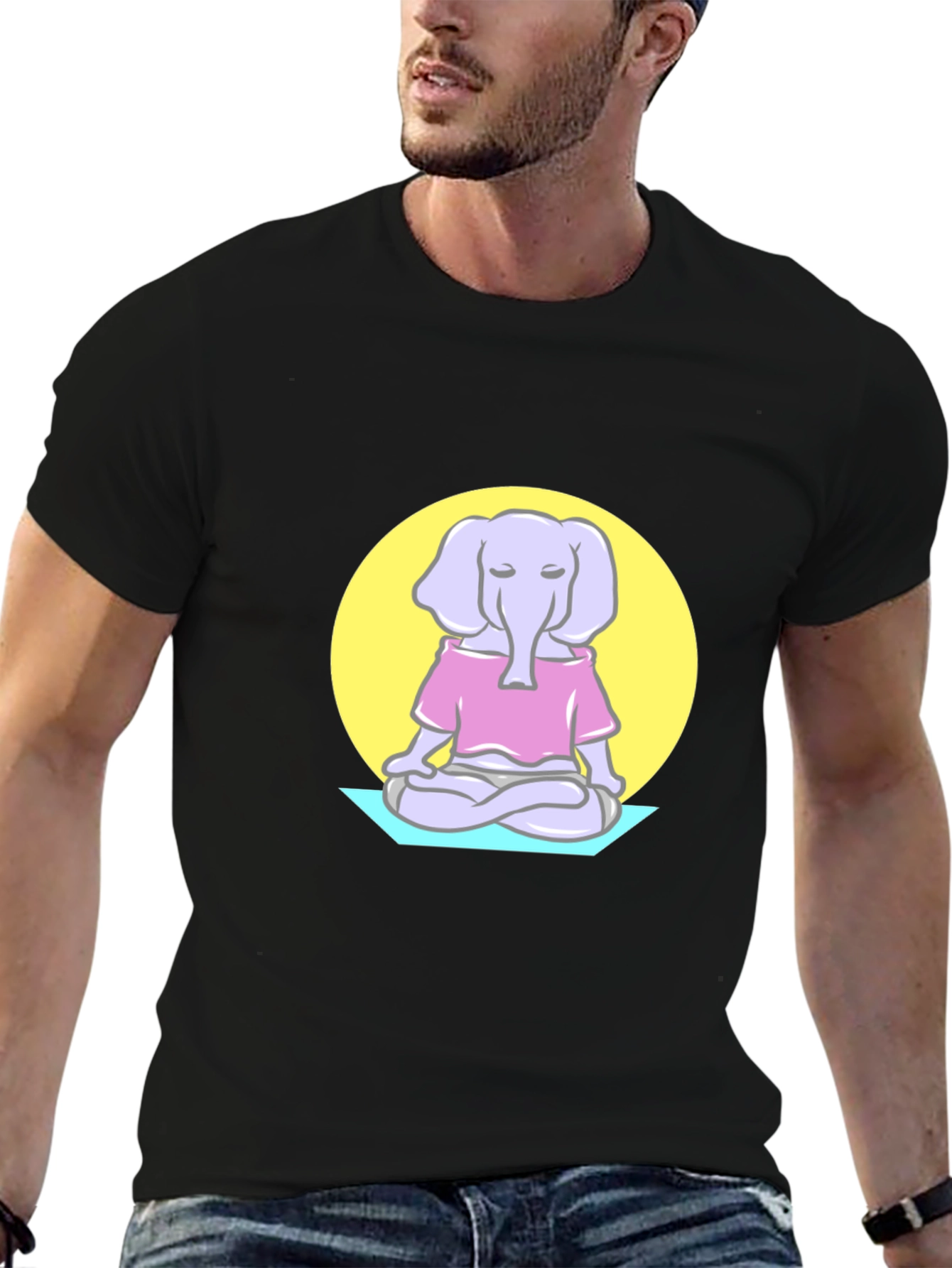 Zen Elephant T-Shirt - Meditating Animal Graphic Tee