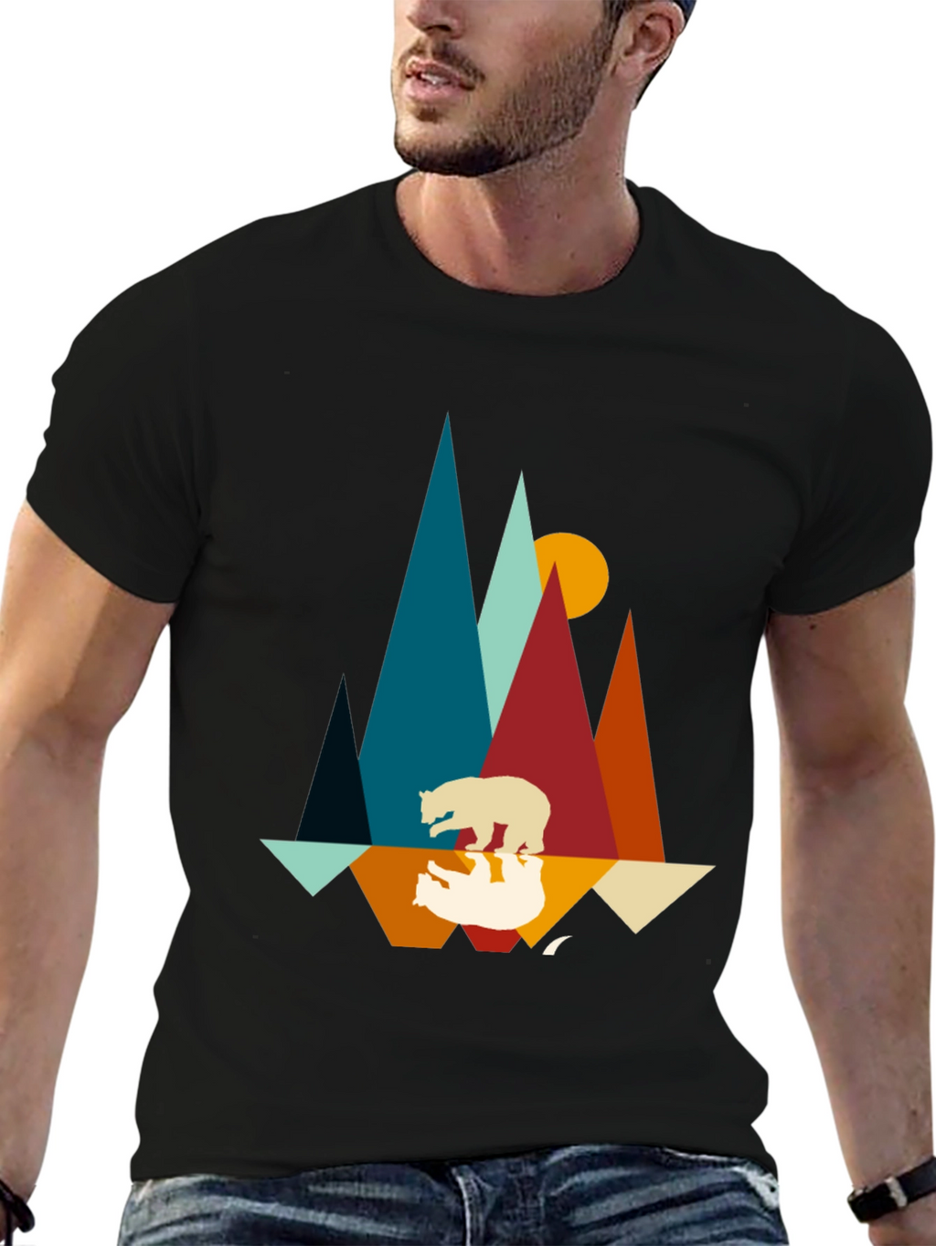 Mountain Bear Graphic Tee - Nature Inspired Design