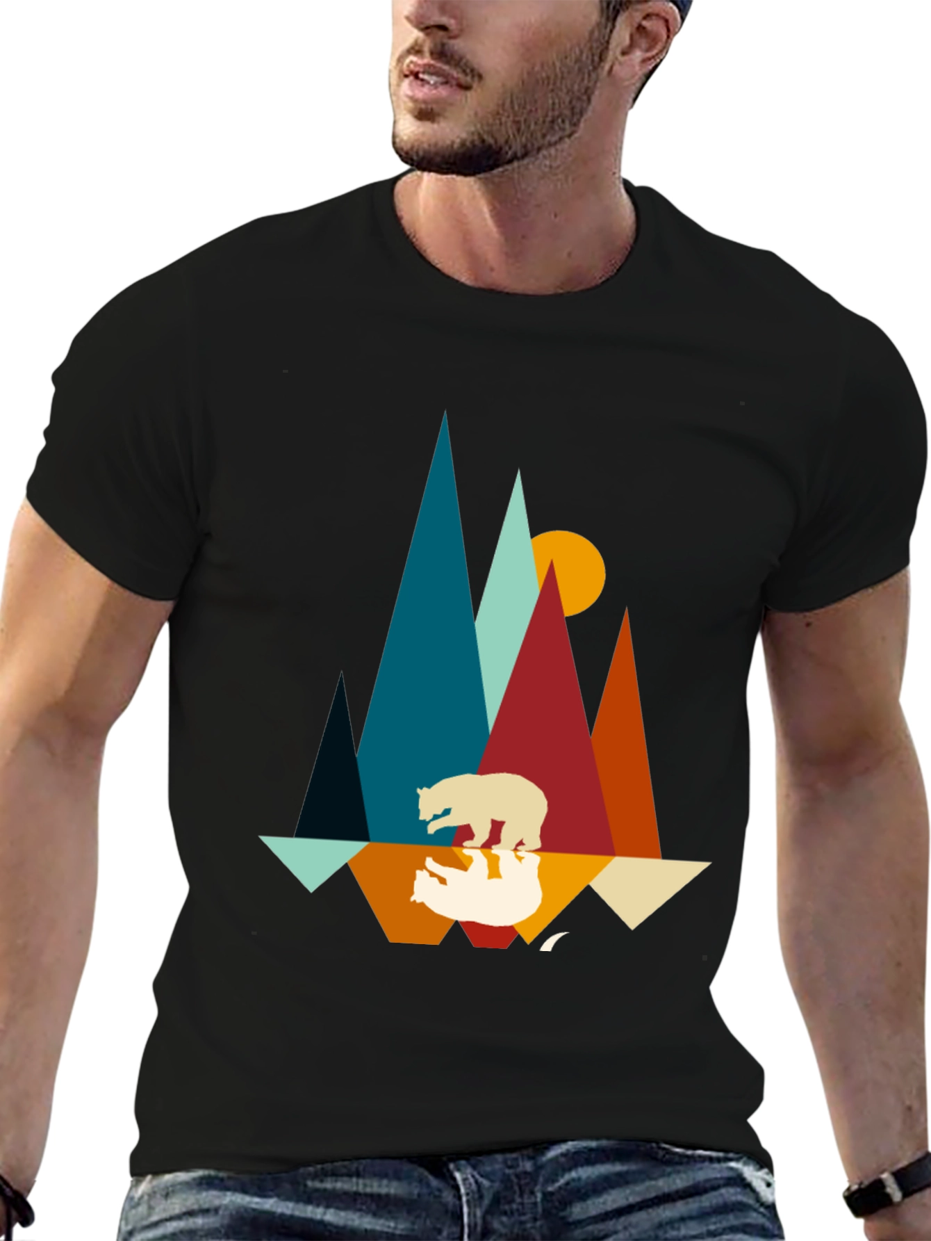 Mountain Bear Graphic Tee - Nature Inspired Design