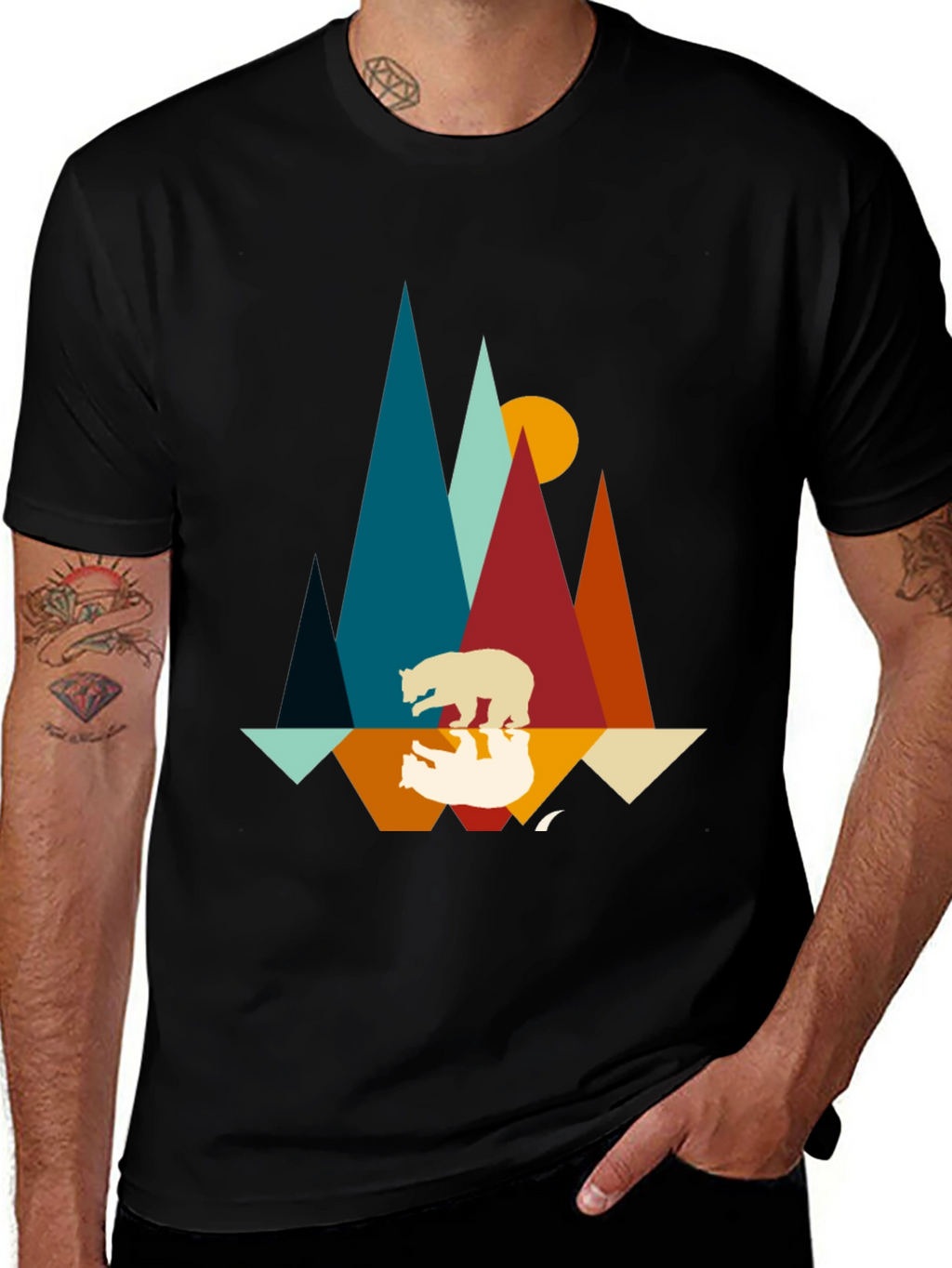 Mountain Bear Graphic Tee - Nature Inspired Design