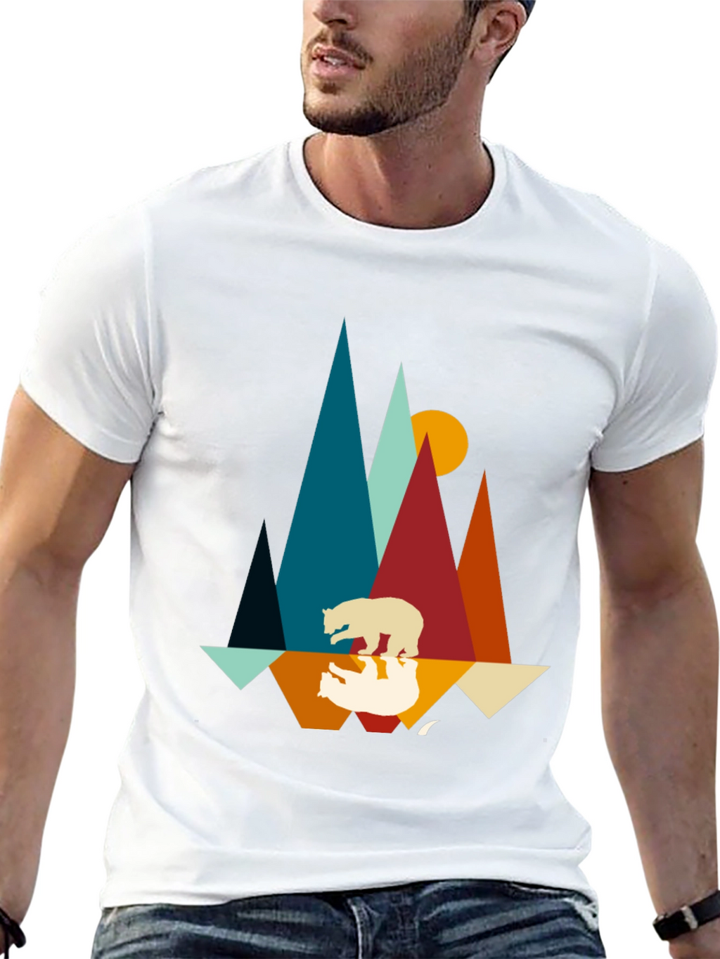Mountain Bear Graphic Tee - Nature Inspired Design