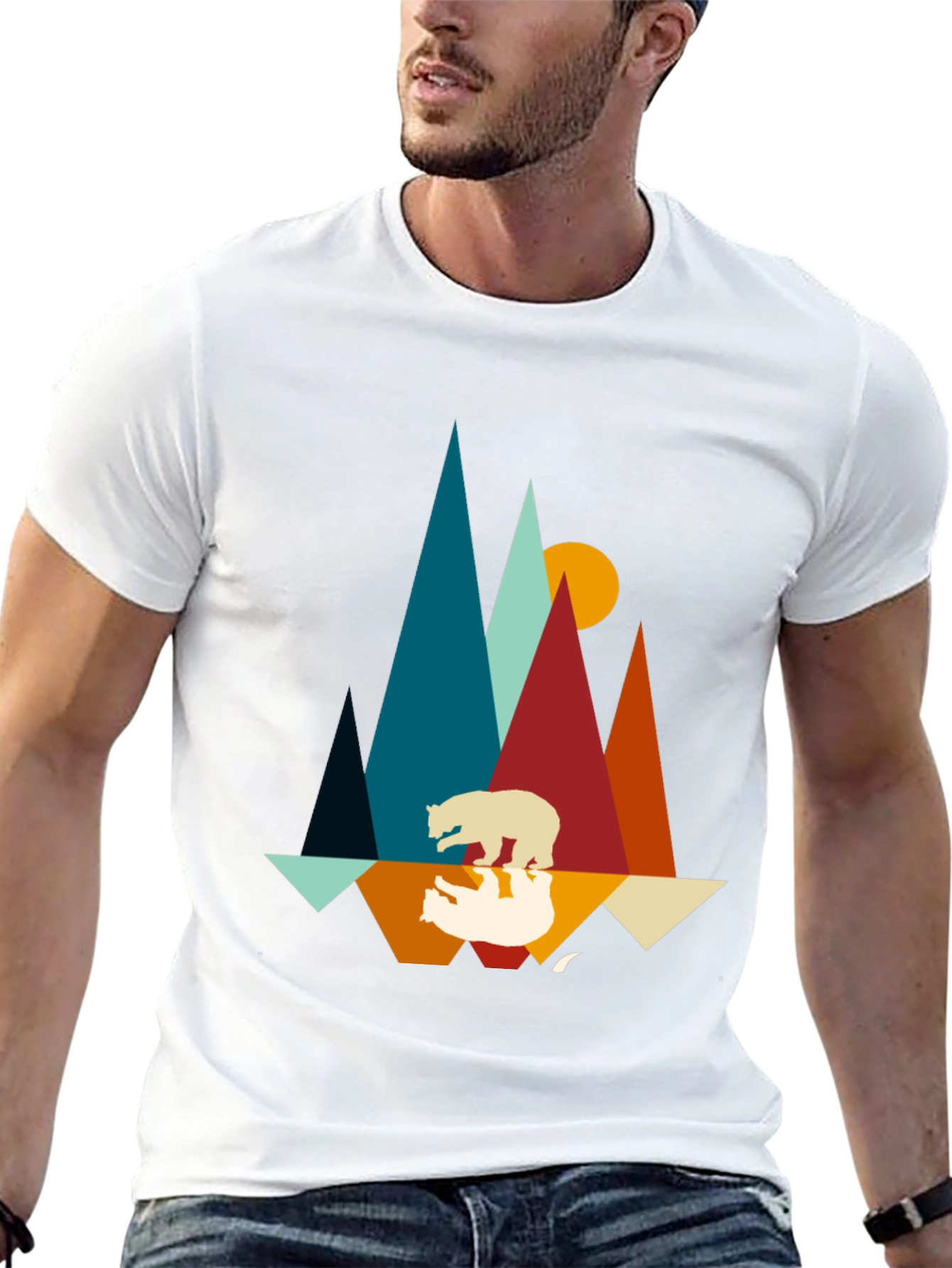 Mountain Bear Graphic Tee - Nature Inspired Design
