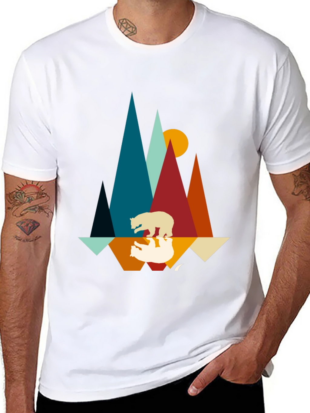 Mountain Bear Graphic Tee - Nature Inspired Design