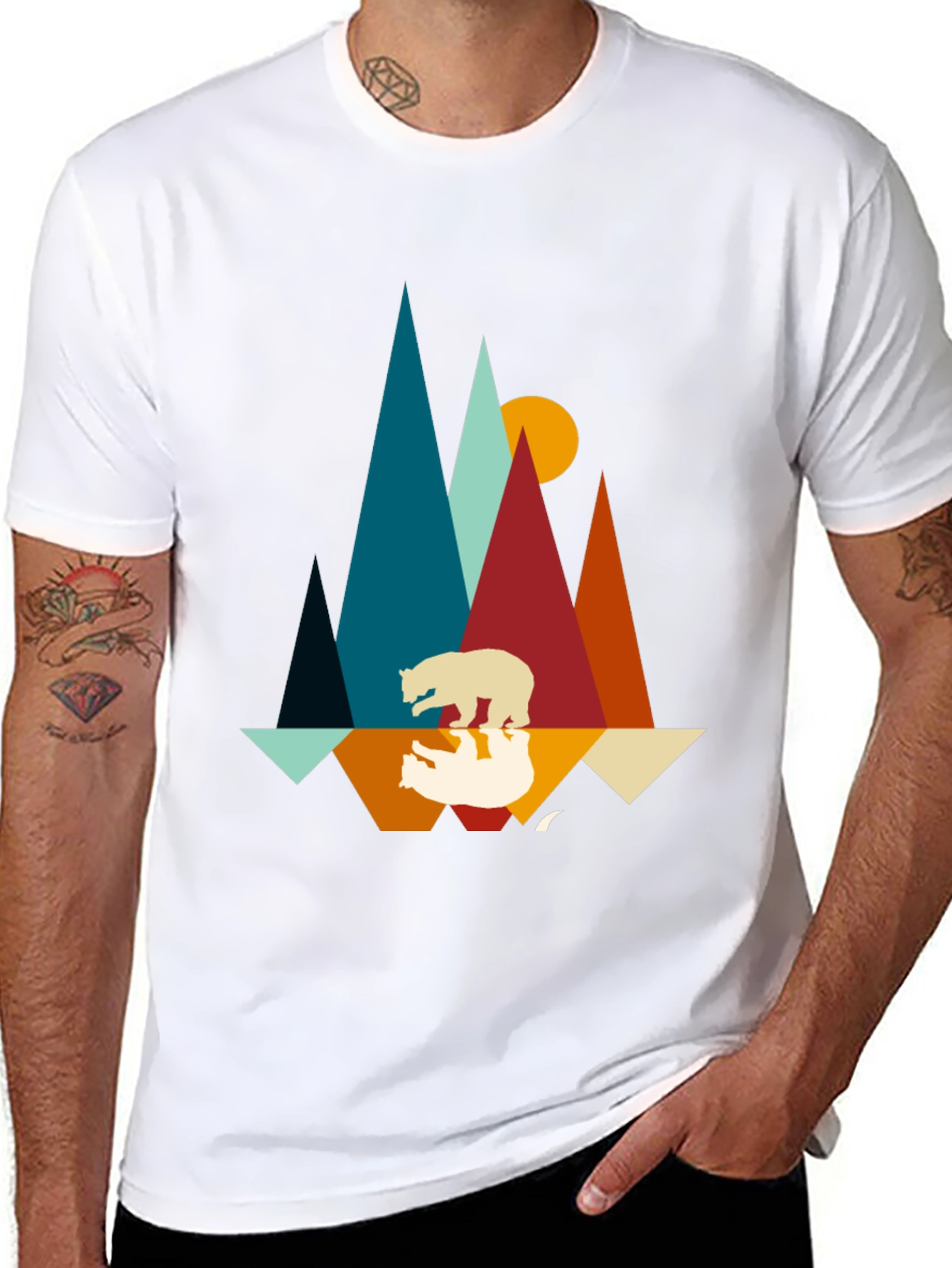Mountain Bear Graphic Tee - Nature Inspired Design