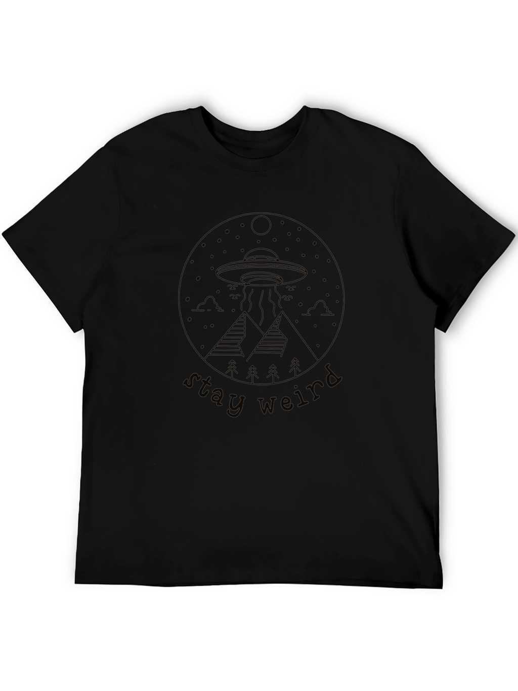 Stay Weird UFO T-Shirt - Black Graphic Tee