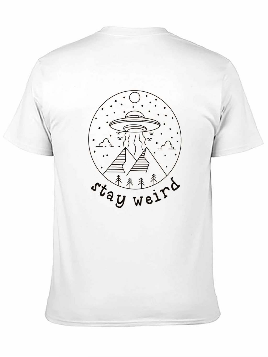 Stay Weird UFO T-Shirt - Black Graphic Tee