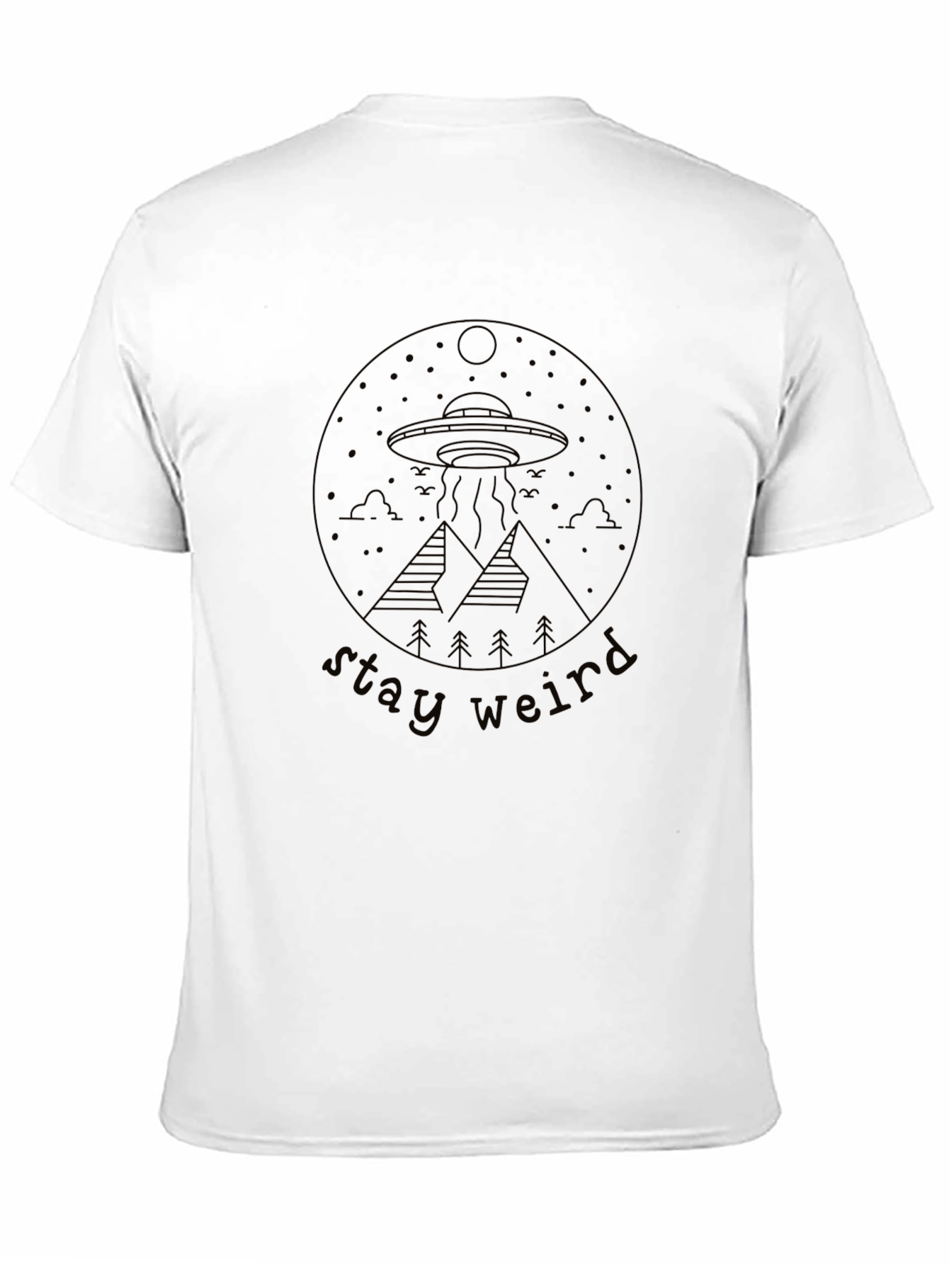 Stay Weird UFO T-Shirt - Black Graphic Tee
