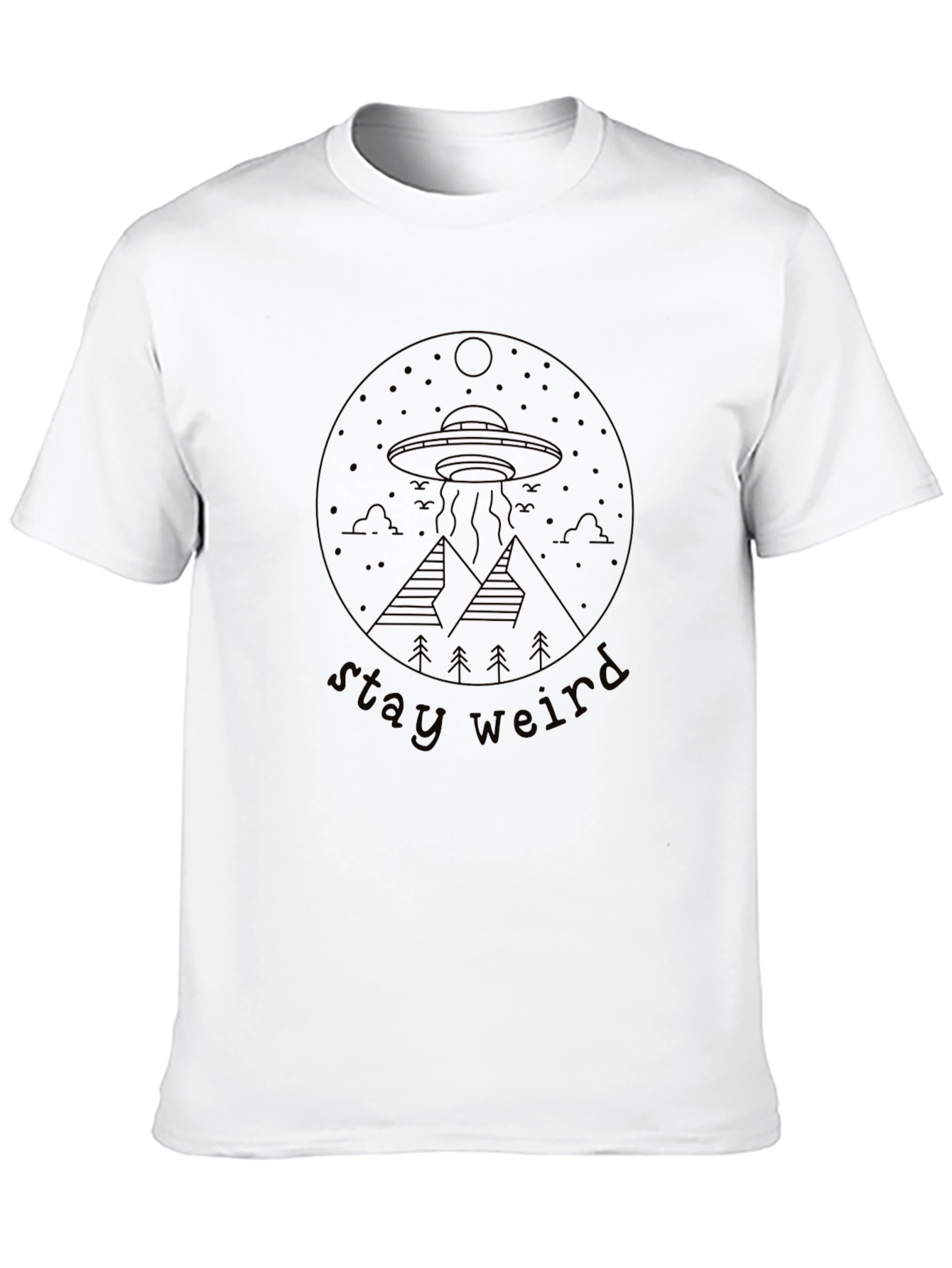 Stay Weird UFO T-Shirt - Black Graphic Tee
