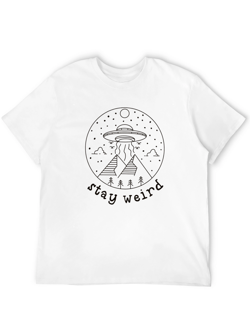 Stay Weird UFO T-Shirt - Black Graphic Tee