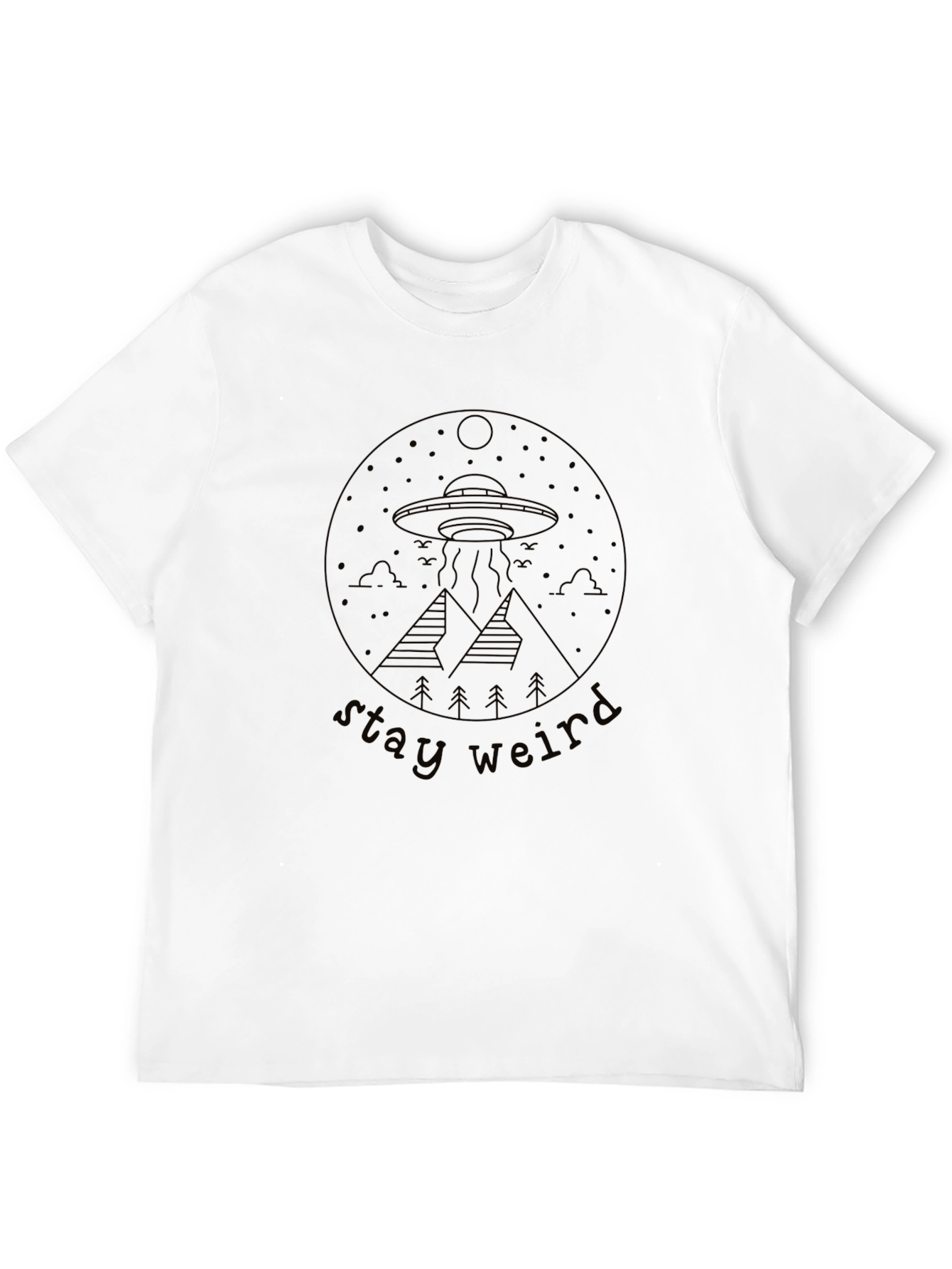 Stay Weird UFO T-Shirt - Black Graphic Tee