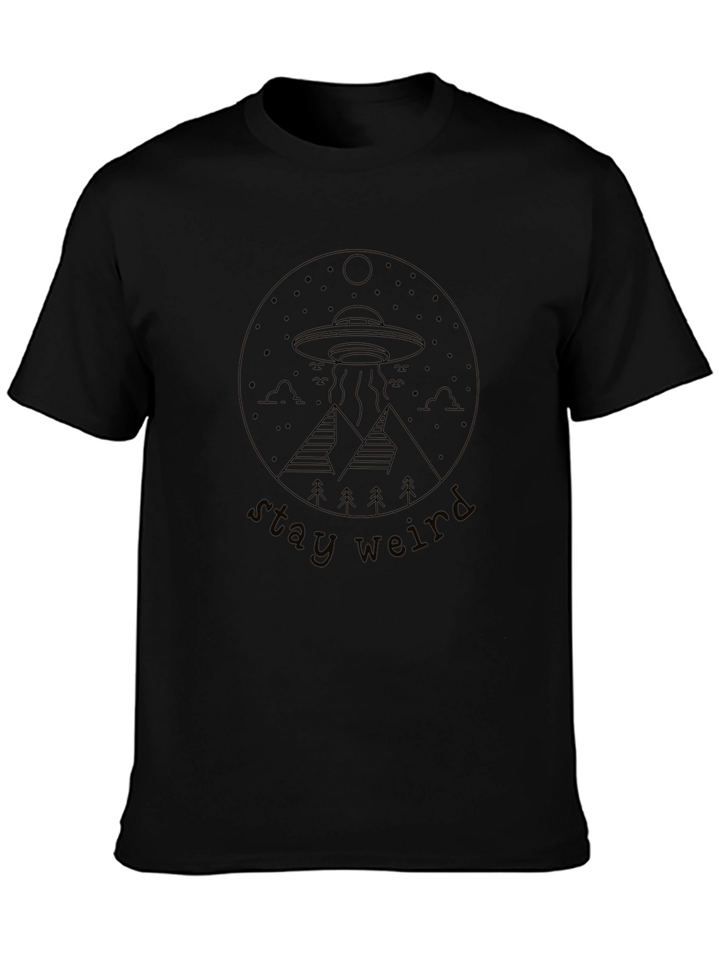 Stay Weird UFO T-Shirt - Black Graphic Tee