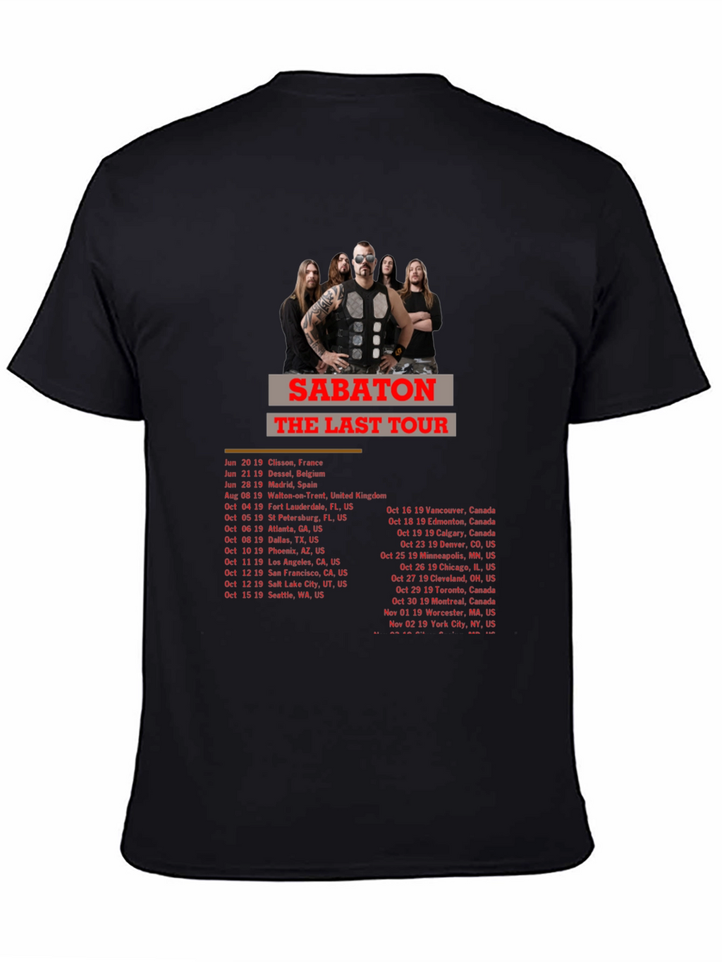 Sabaton The Last Tour Black T-Shirt
