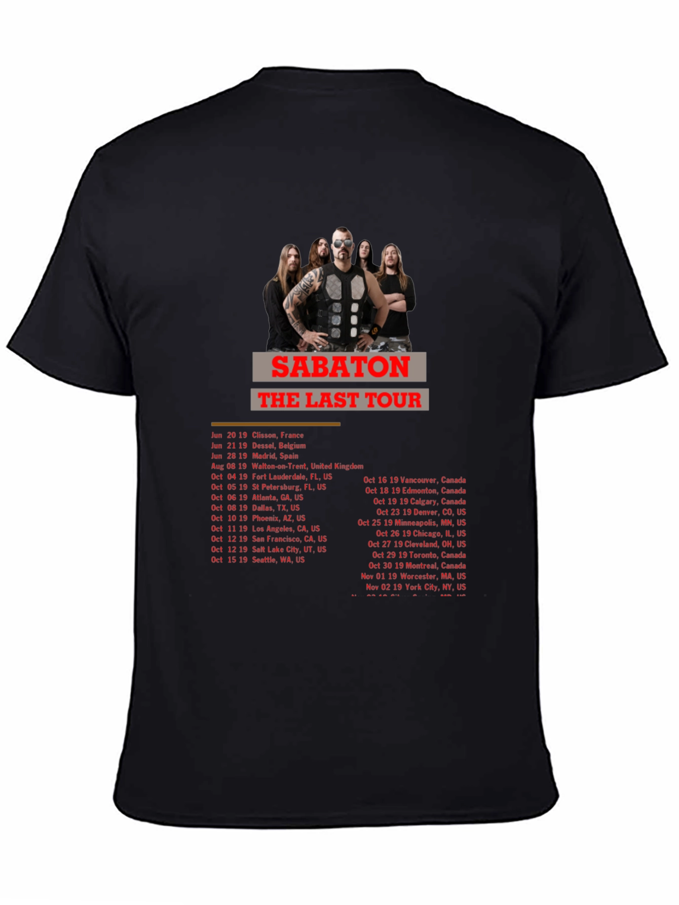 Sabaton The Last Tour Black T-Shirt