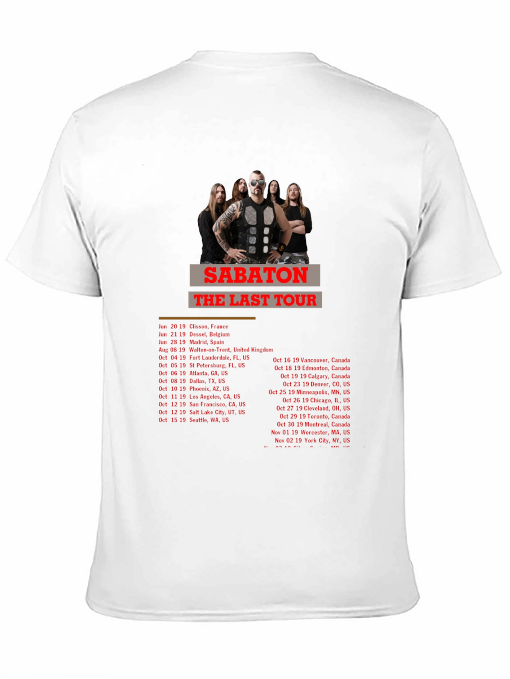 Sabaton The Last Tour Black T-Shirt