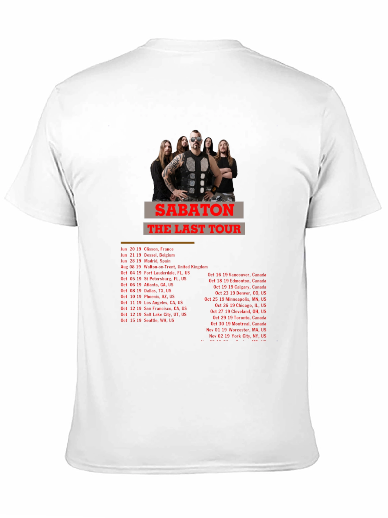 Sabaton The Last Tour Black T-Shirt