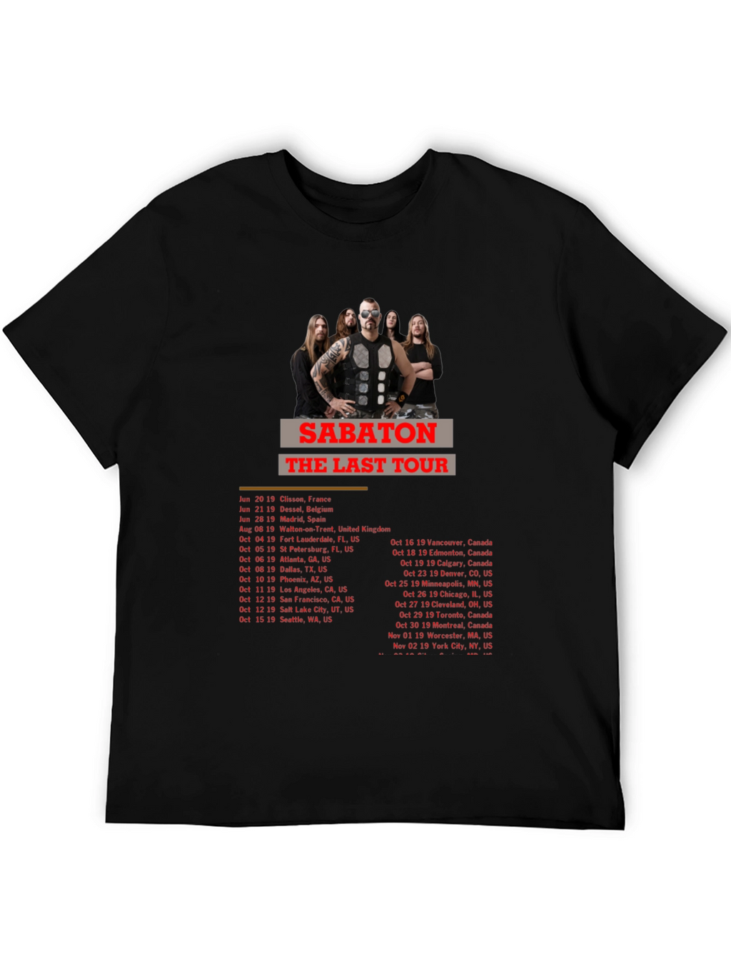 Sabaton The Last Tour Black T-Shirt