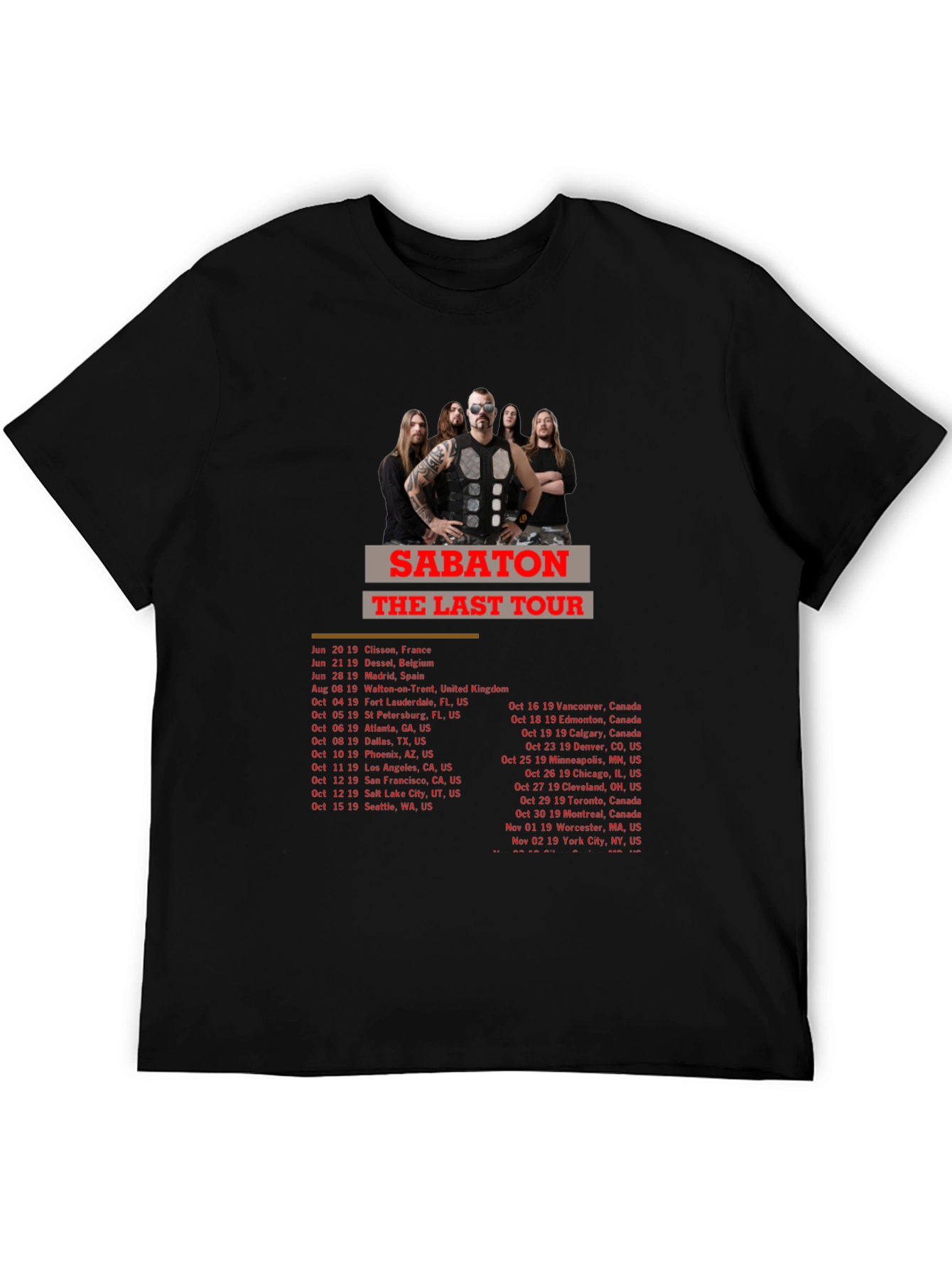 Sabaton The Last Tour Black T-Shirt