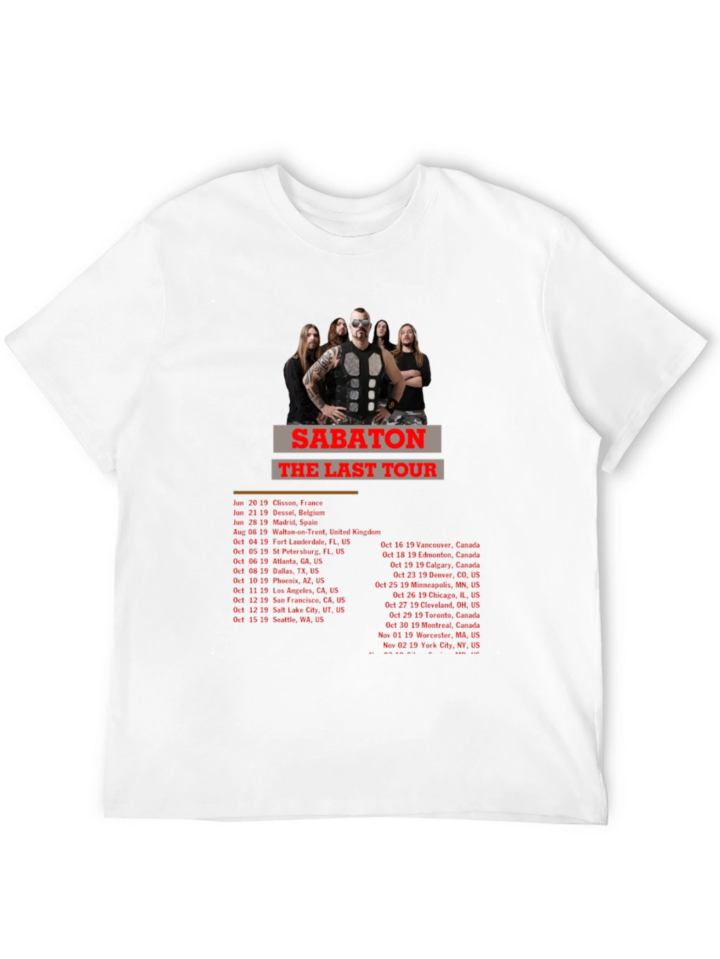 Sabaton The Last Tour Black T-Shirt