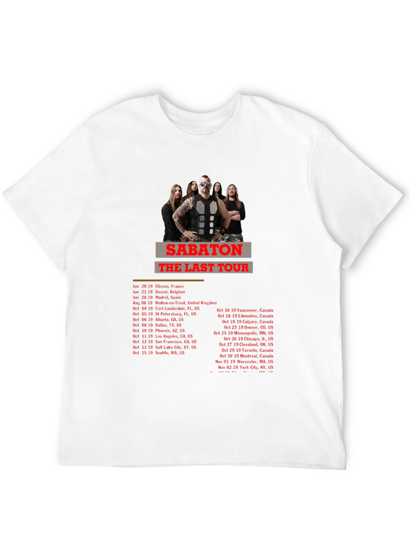 Sabaton The Last Tour Black T-Shirt