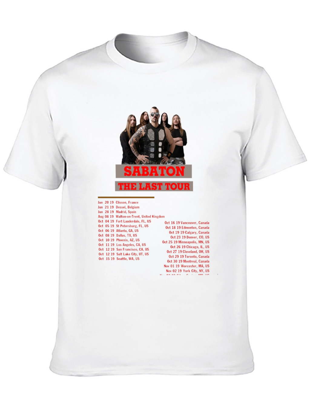 Sabaton The Last Tour Black T-Shirt