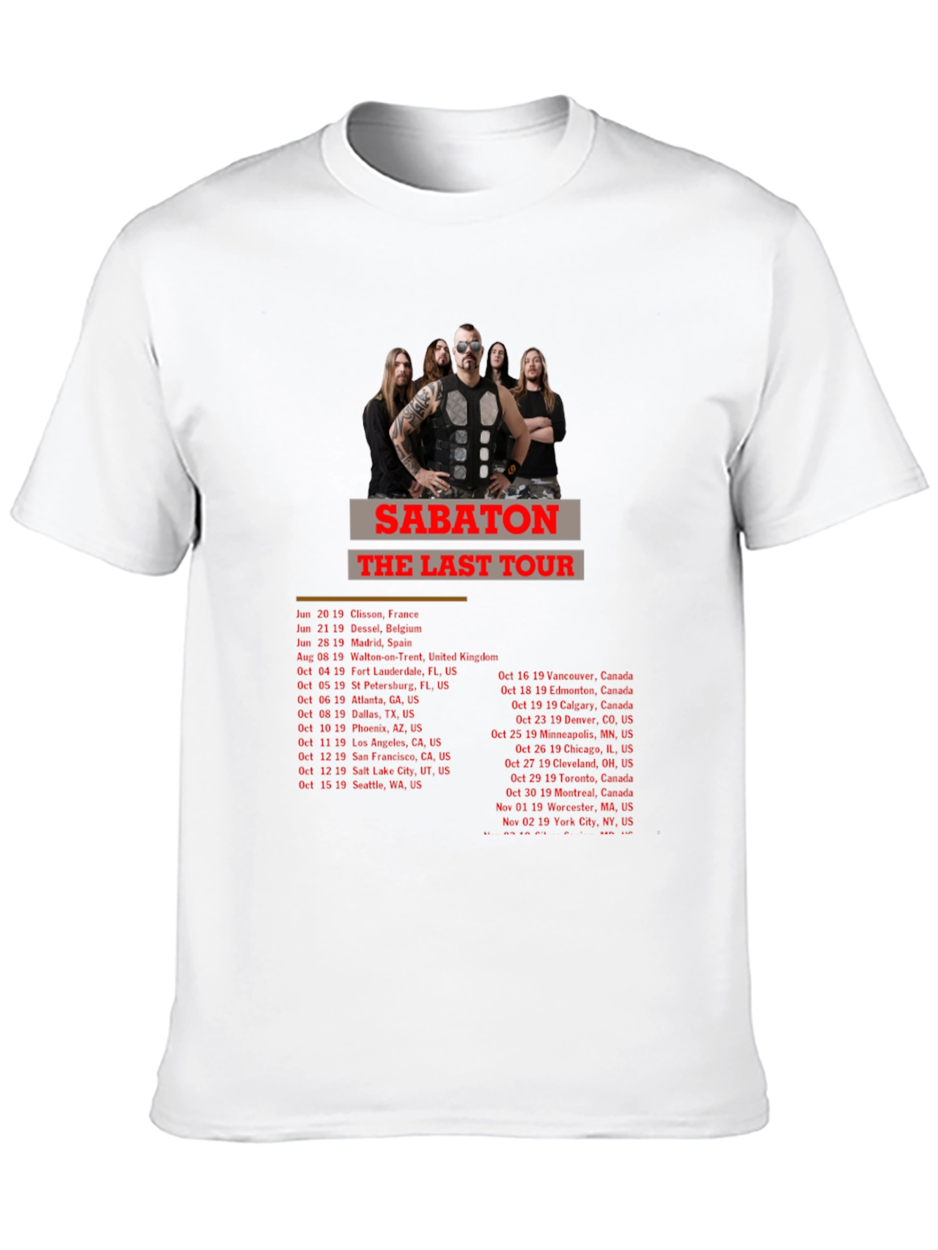 Sabaton The Last Tour Black T-Shirt