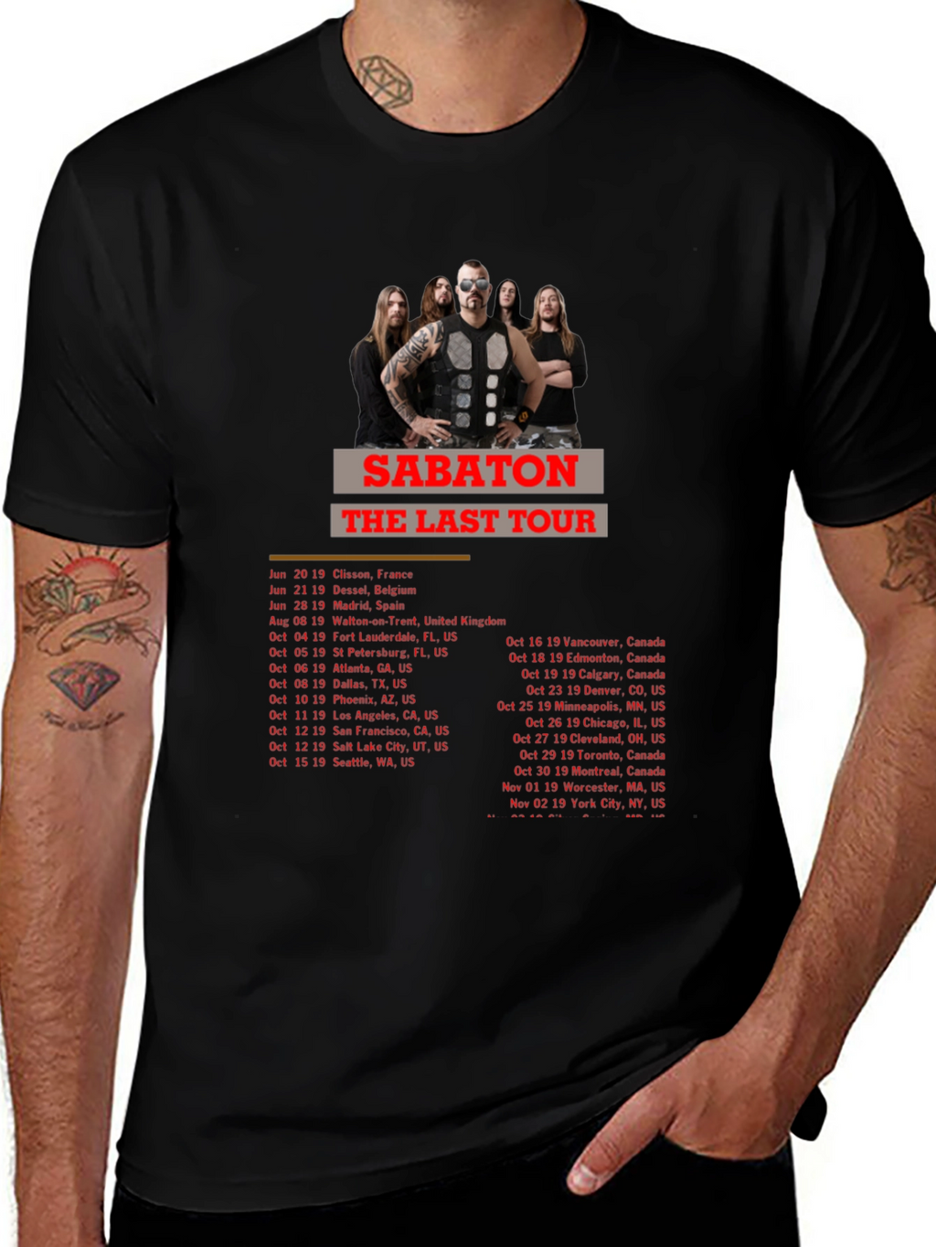 Sabaton The Last Tour Black T-Shirt