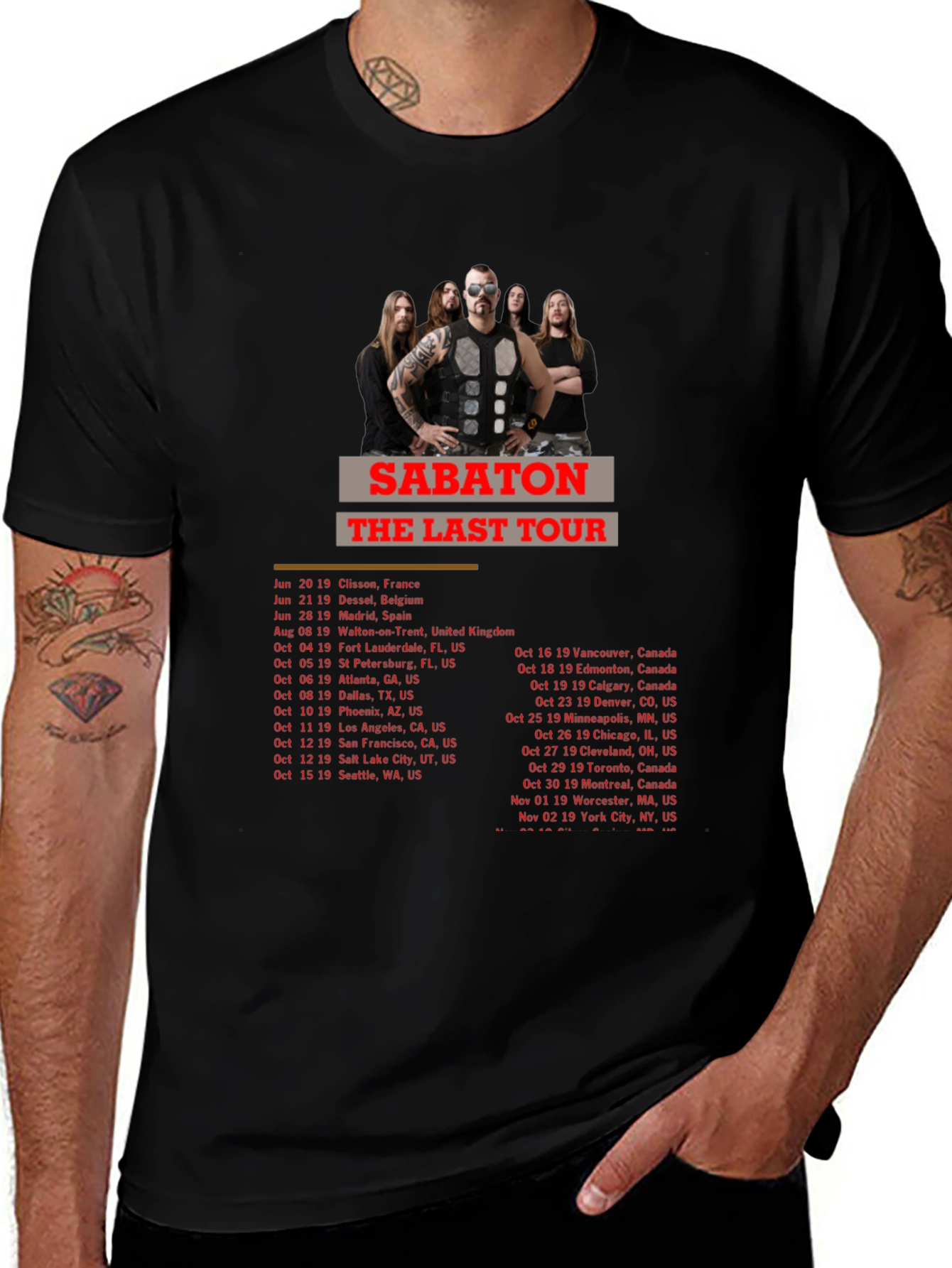 Sabaton The Last Tour Black T-Shirt