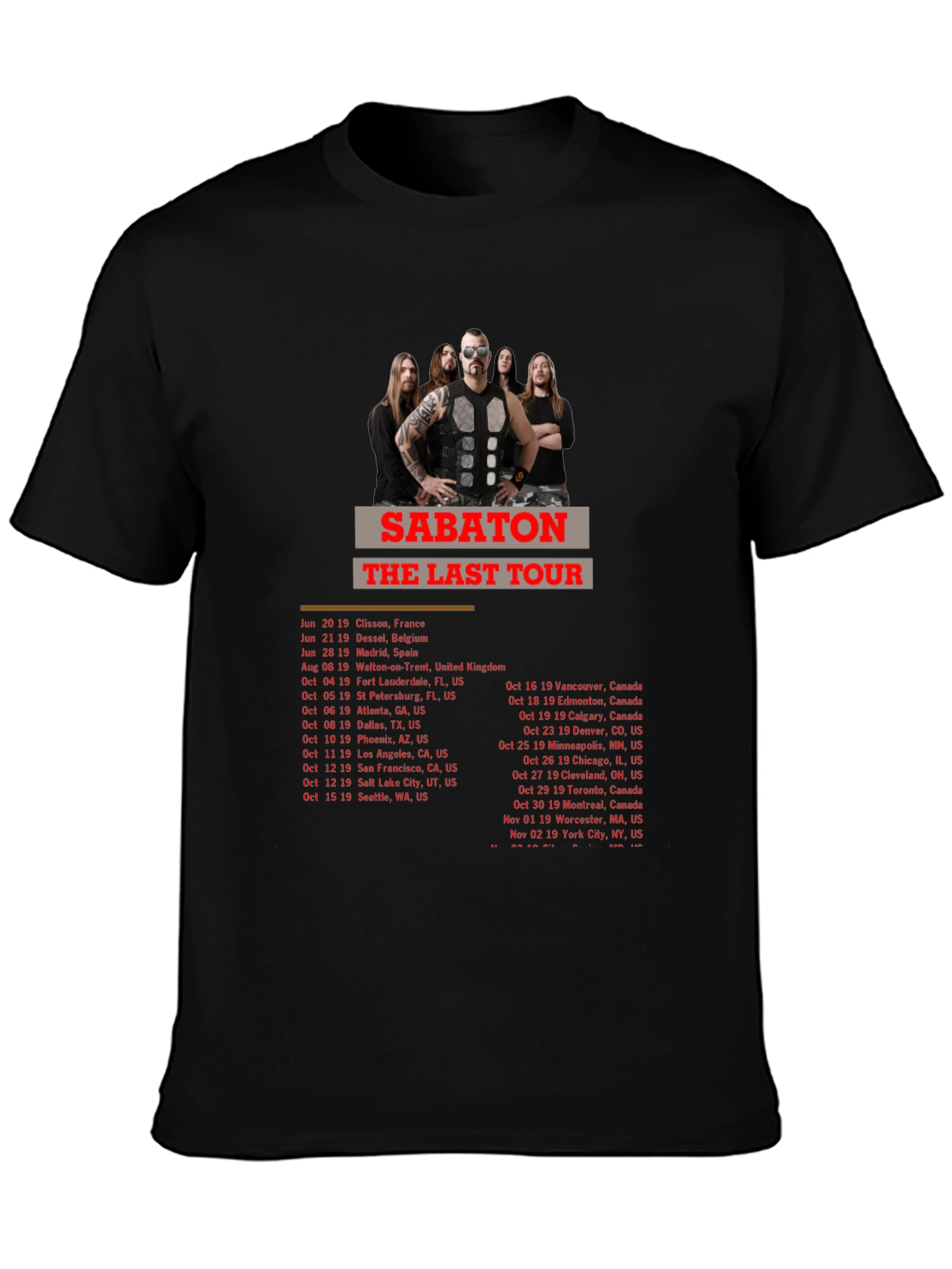 Sabaton The Last Tour Black T-Shirt