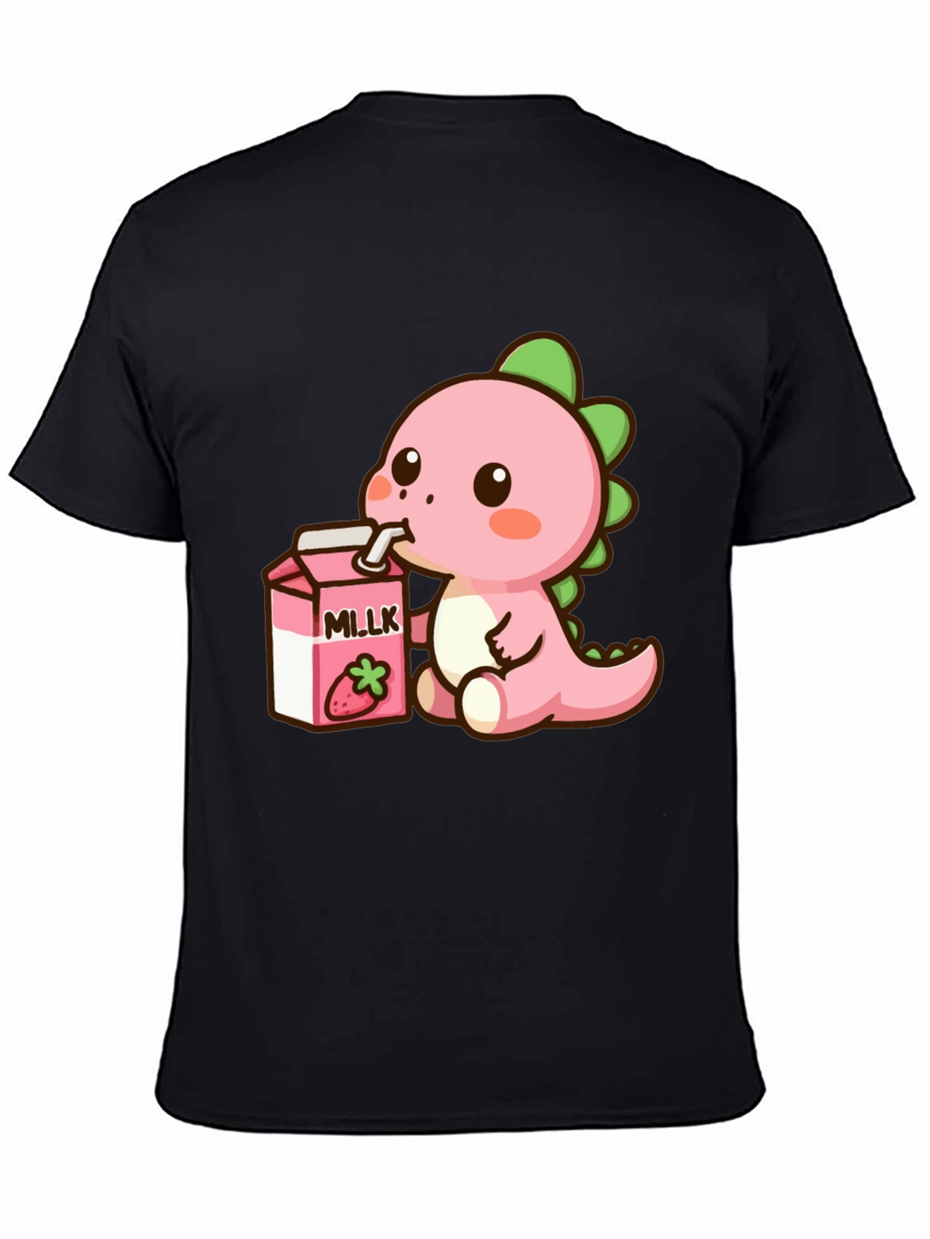 Cute Dino Drinking Strawberry Milk T-Shirt
