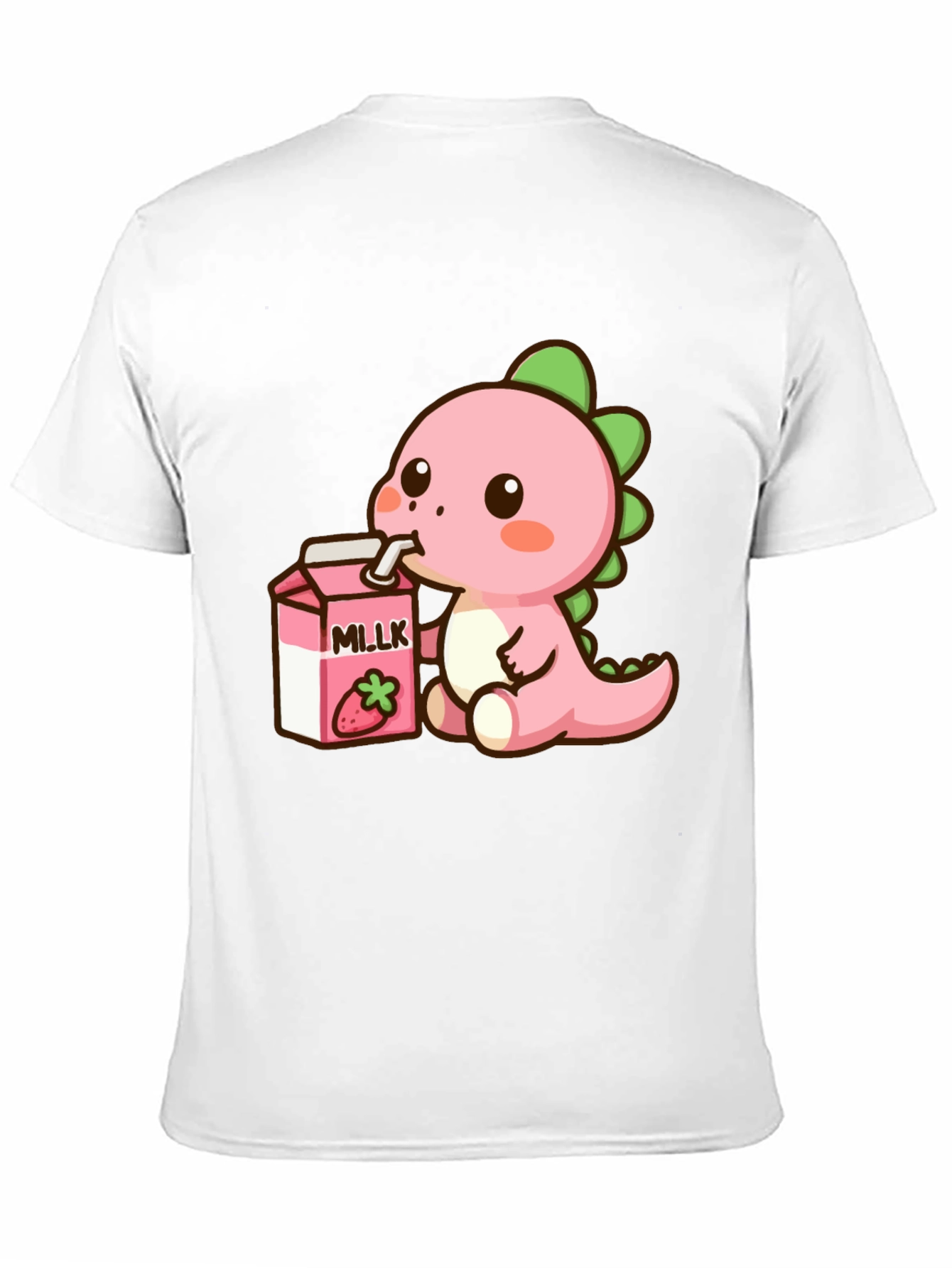 Cute Dino Drinking Strawberry Milk T-Shirt