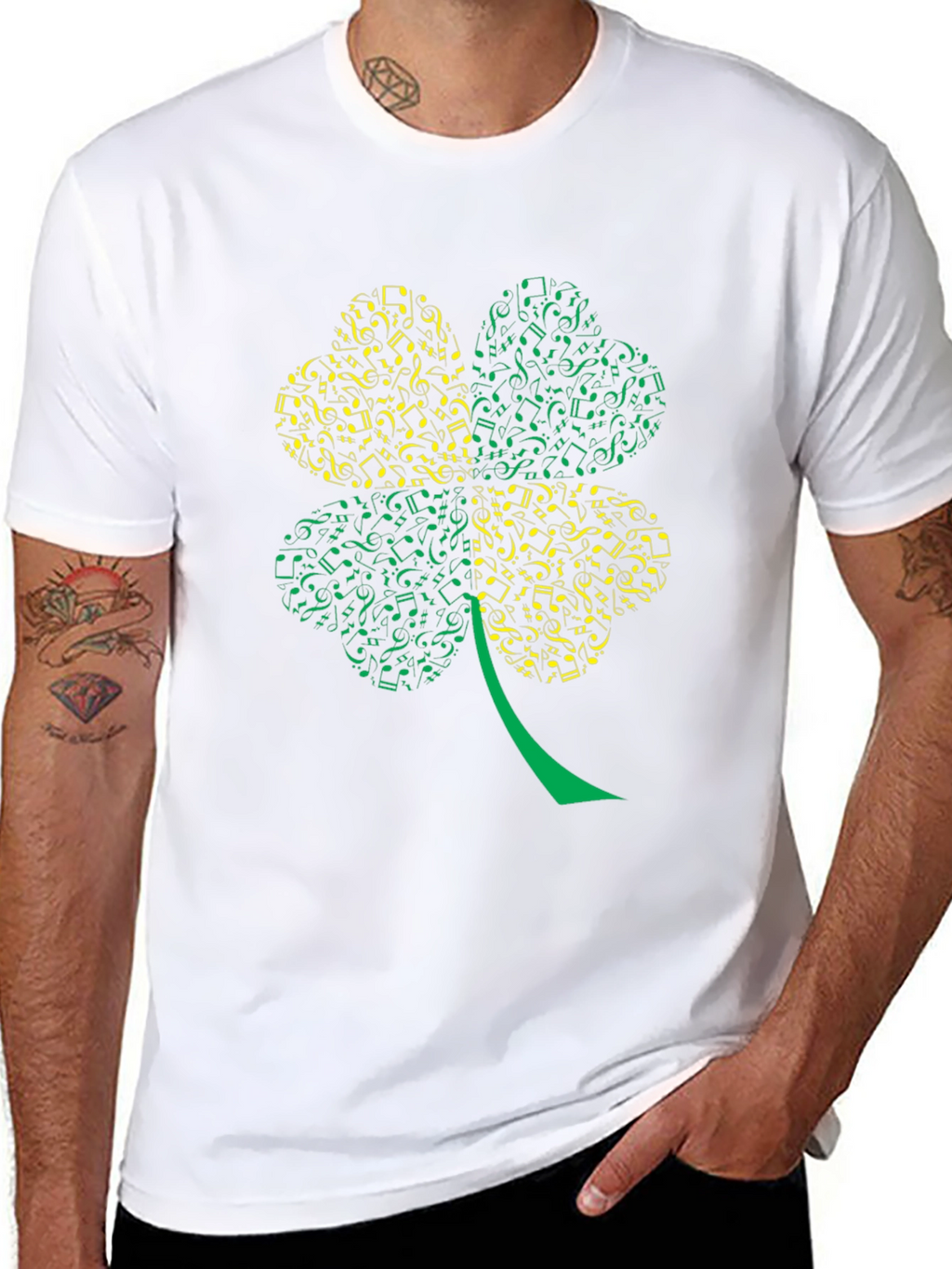 Musical Shamrock Graphic T-Shirt