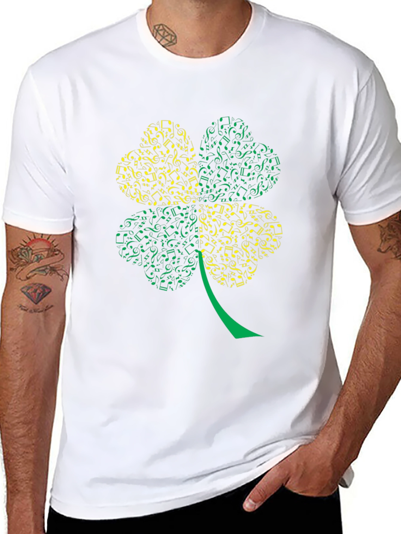 Musical Shamrock Graphic T-Shirt