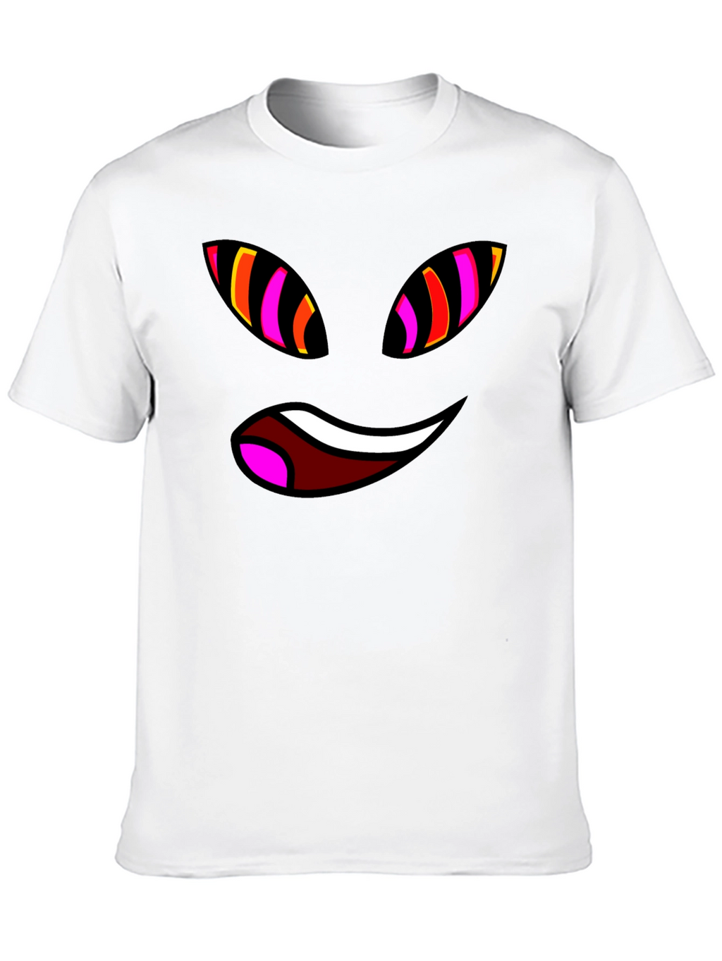 Funky Face Graphic Tee - Black Cotton Blend T-Shirt