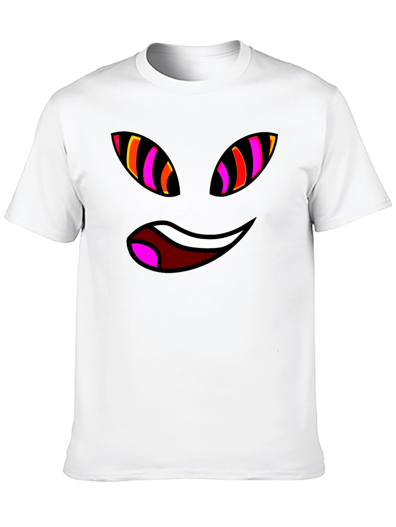 Funky Face Graphic Tee - Black Cotton Blend T-Shirt