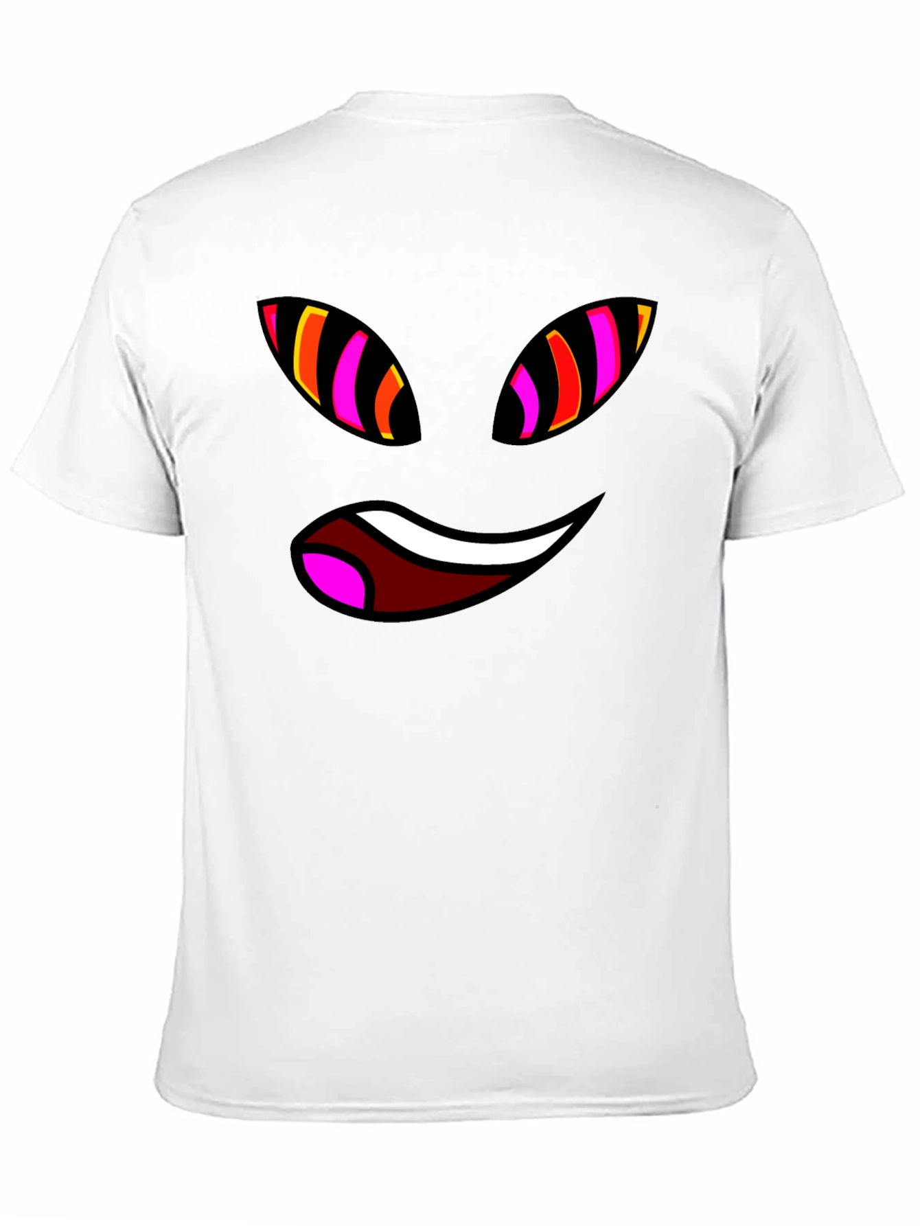Funky Face Graphic Tee - Black Cotton Blend T-Shirt